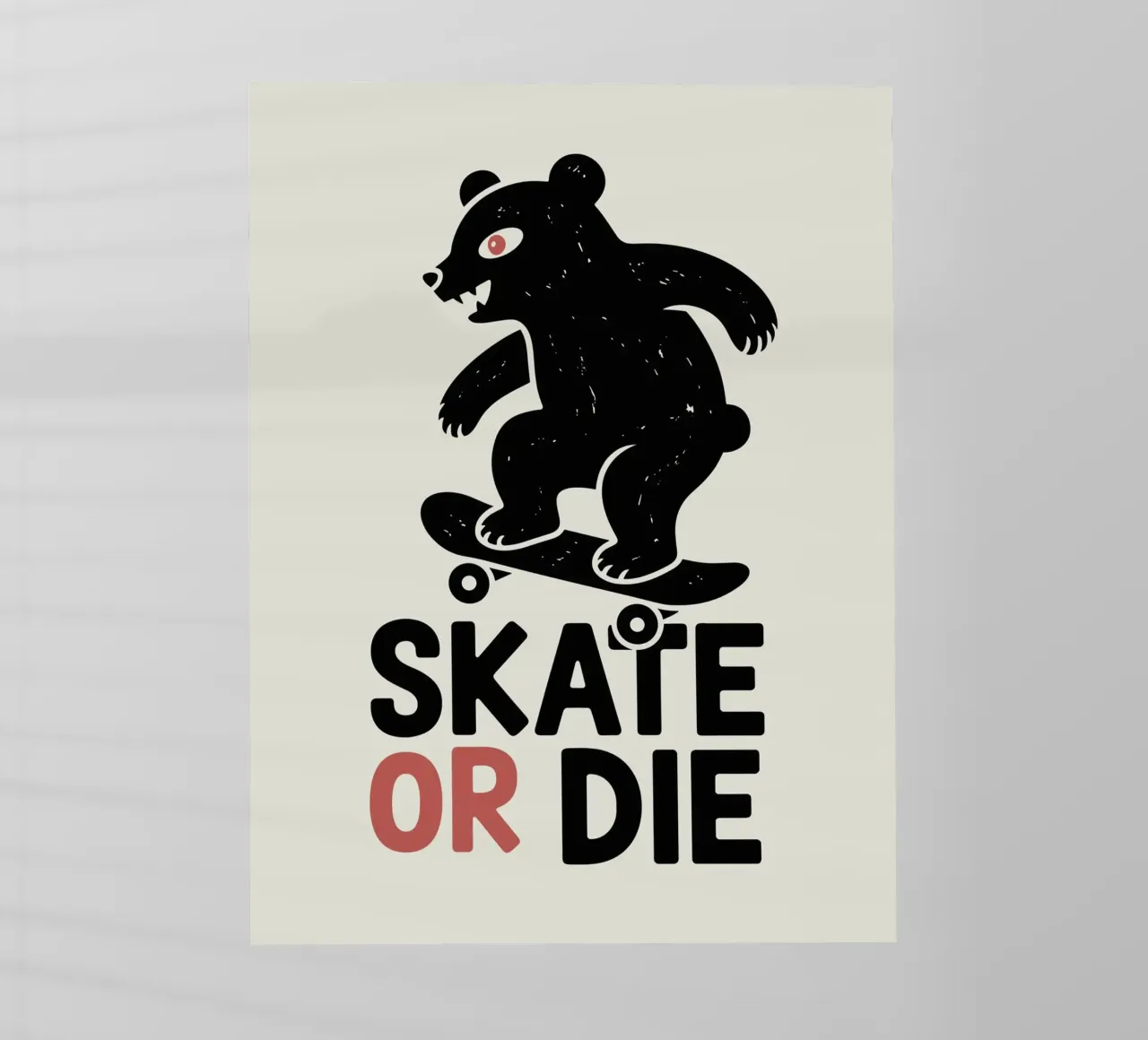 Japanischer Skateboarding Bär Design - Skate Or Die Backlit Folie von GameDay Studio