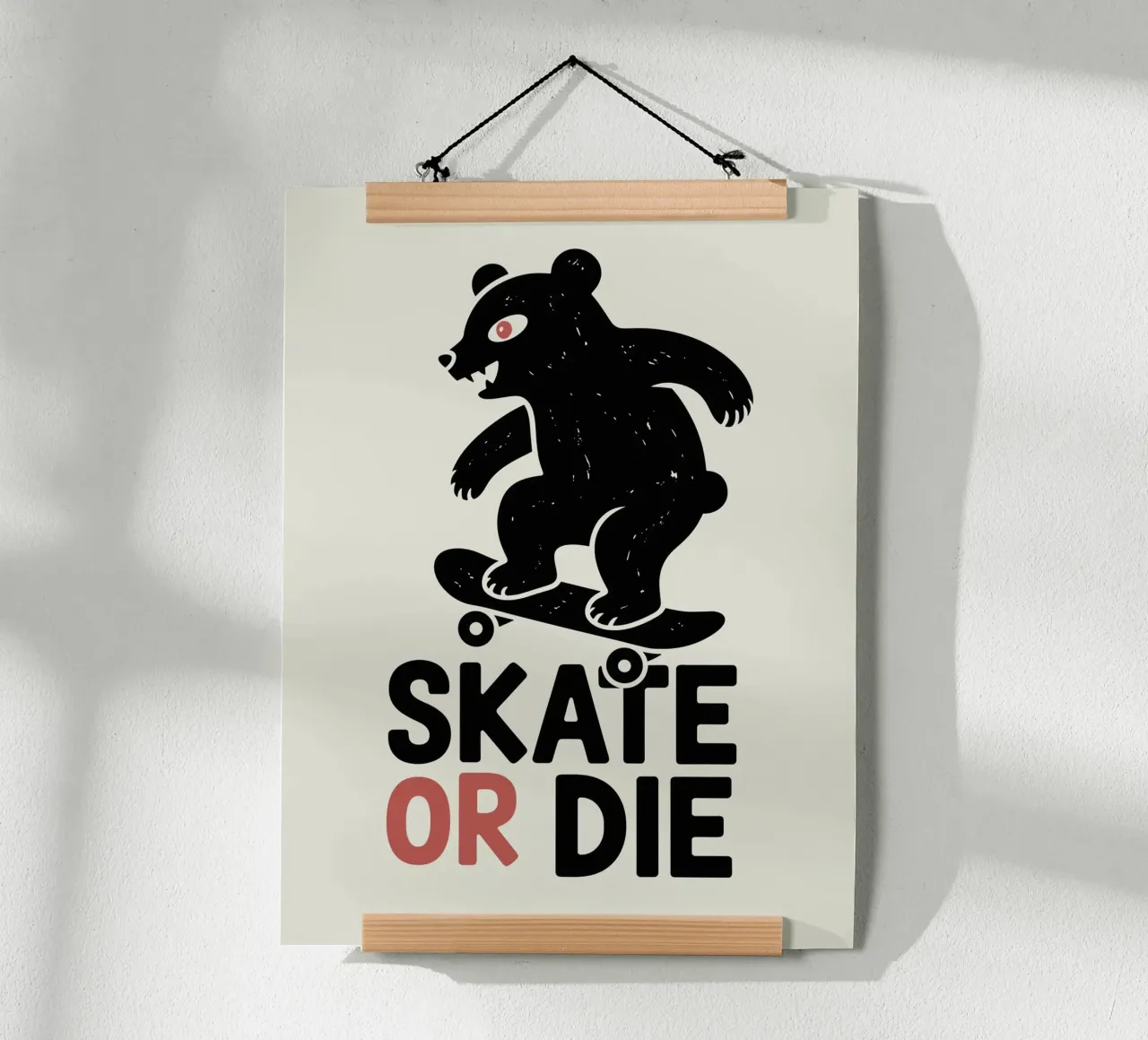 Orso giapponese da skateboard - Skate Or Die carta hahnemühle da GameDay Studio