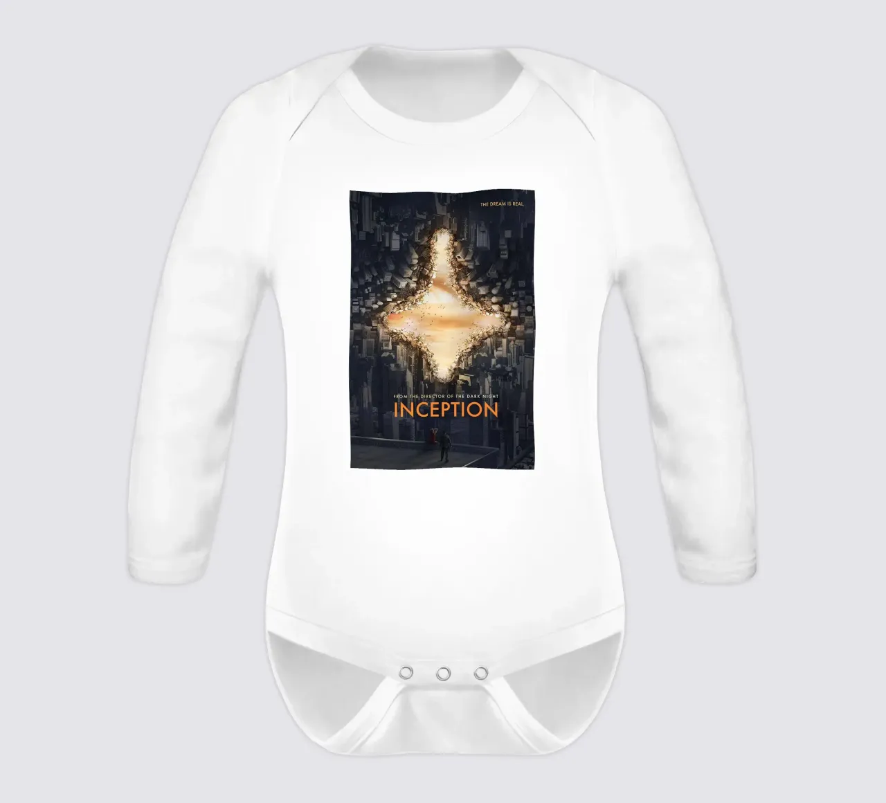Inception The Dream is Real long-sleeve baby romper by Junkie Movie 2