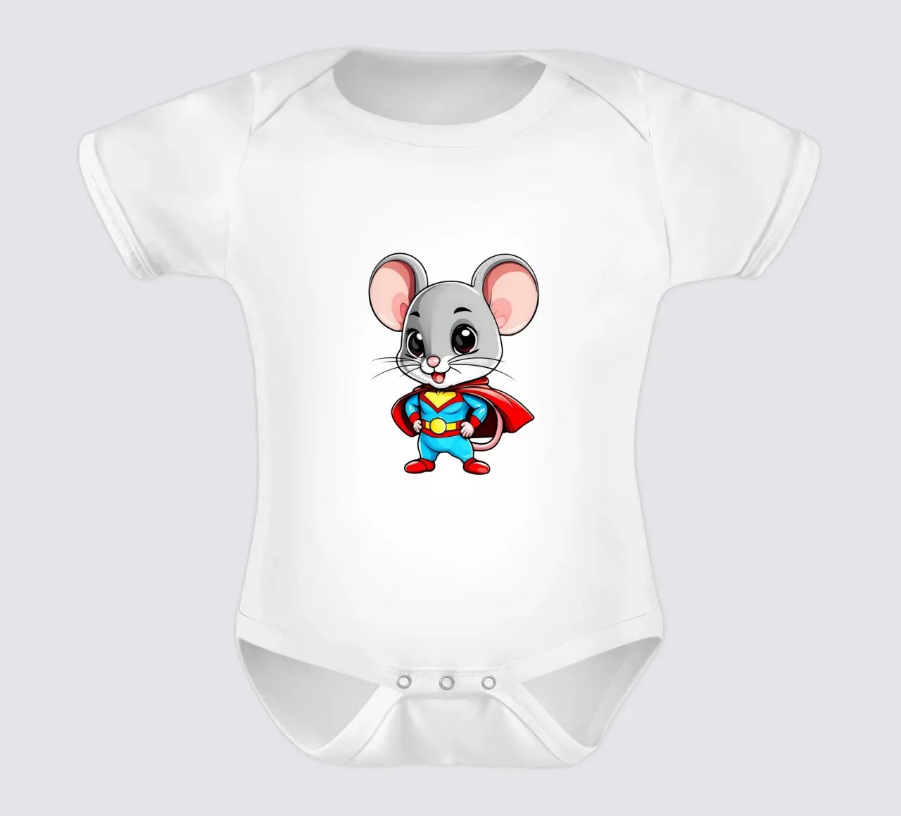 Topo, topolino come supereroe body neonato maniche corte da Tierisch bunt by LK