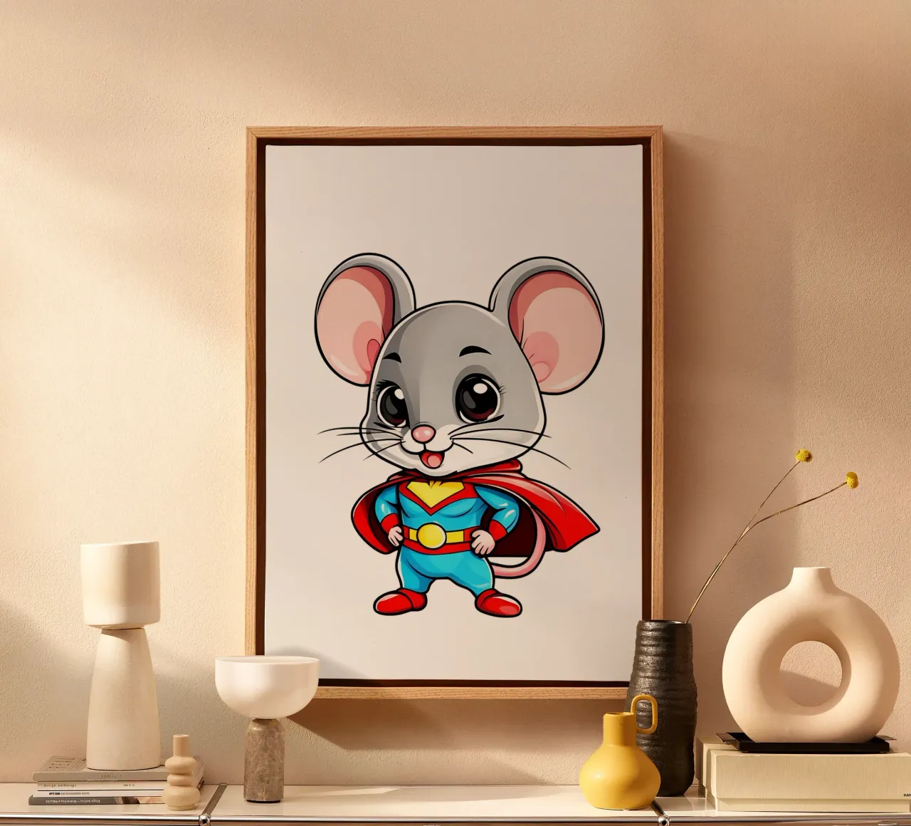 Souris, bébé souris en super-héros toile avec Caisse américaine de Tierisch bunt by LK
