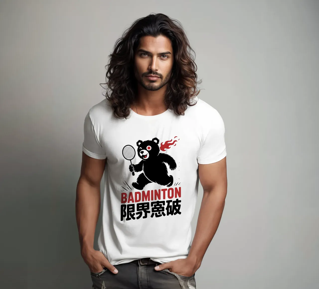 Japans badminton Bear Ontwerp - Limit Break Kanji Racket Sp t-shirt van GameDay Studio