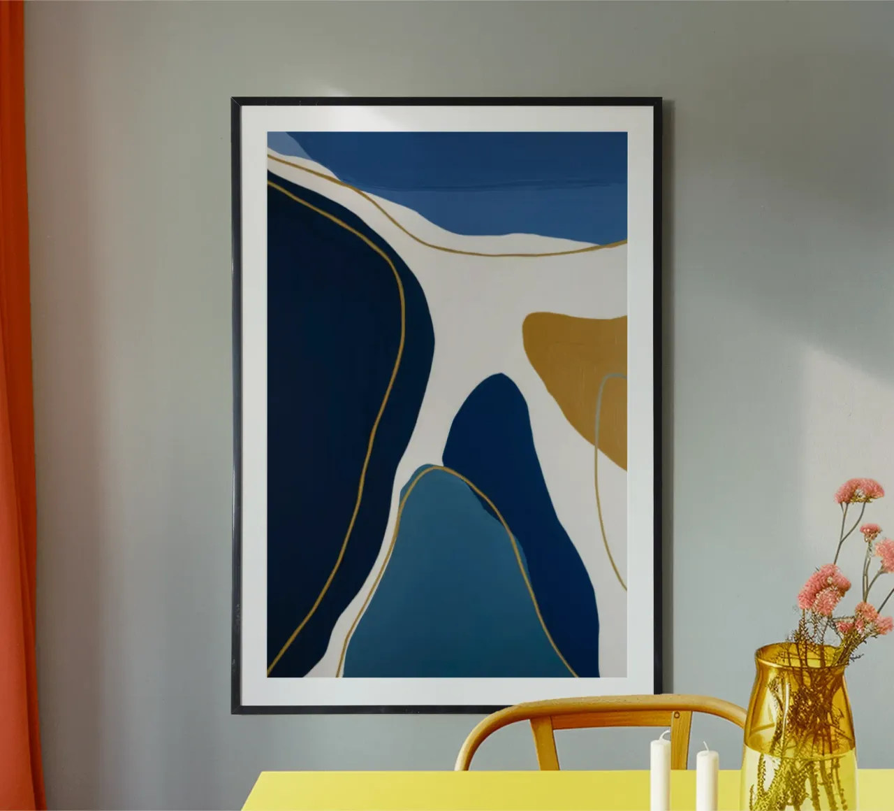 Piegatura della linea dell'eco poster con telaio in legno da Monarch Arc