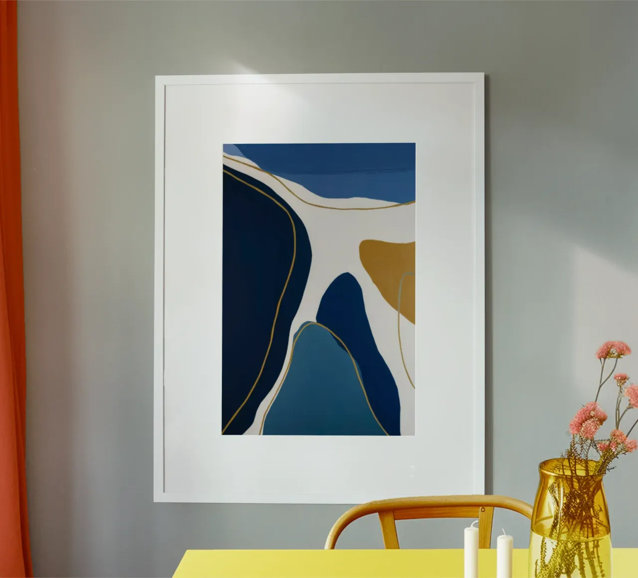 Piegatura della linea dell'eco poster con telaio in legno da Monarch Arc