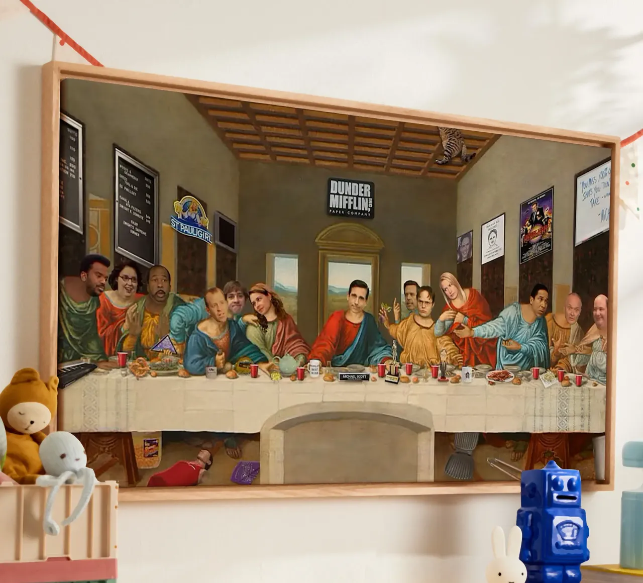 The Last Supper in the Office tela con Cornice a cassetta da Attaboy Dsgn
