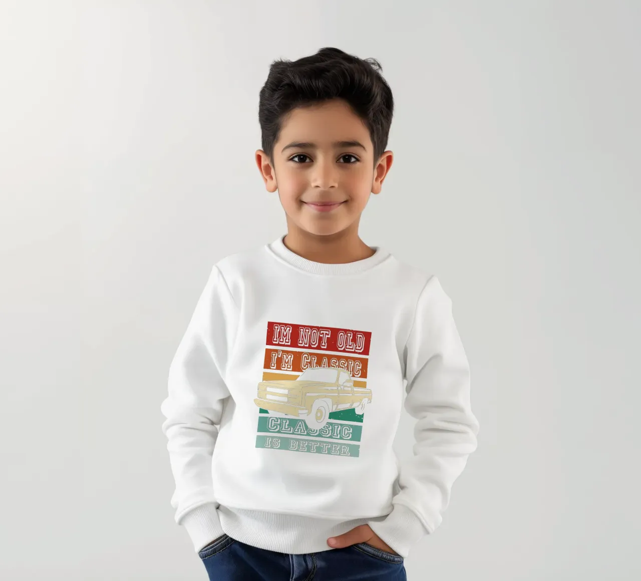 i'm not old - i'm Classic kids sweatshirt by Gunawan Rb