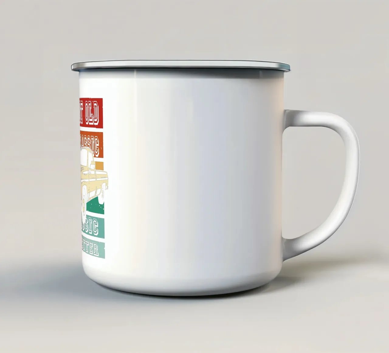 ich bin nicht alt - ich bin ein Klassiker Emaille Tasse von Gunawan Rb