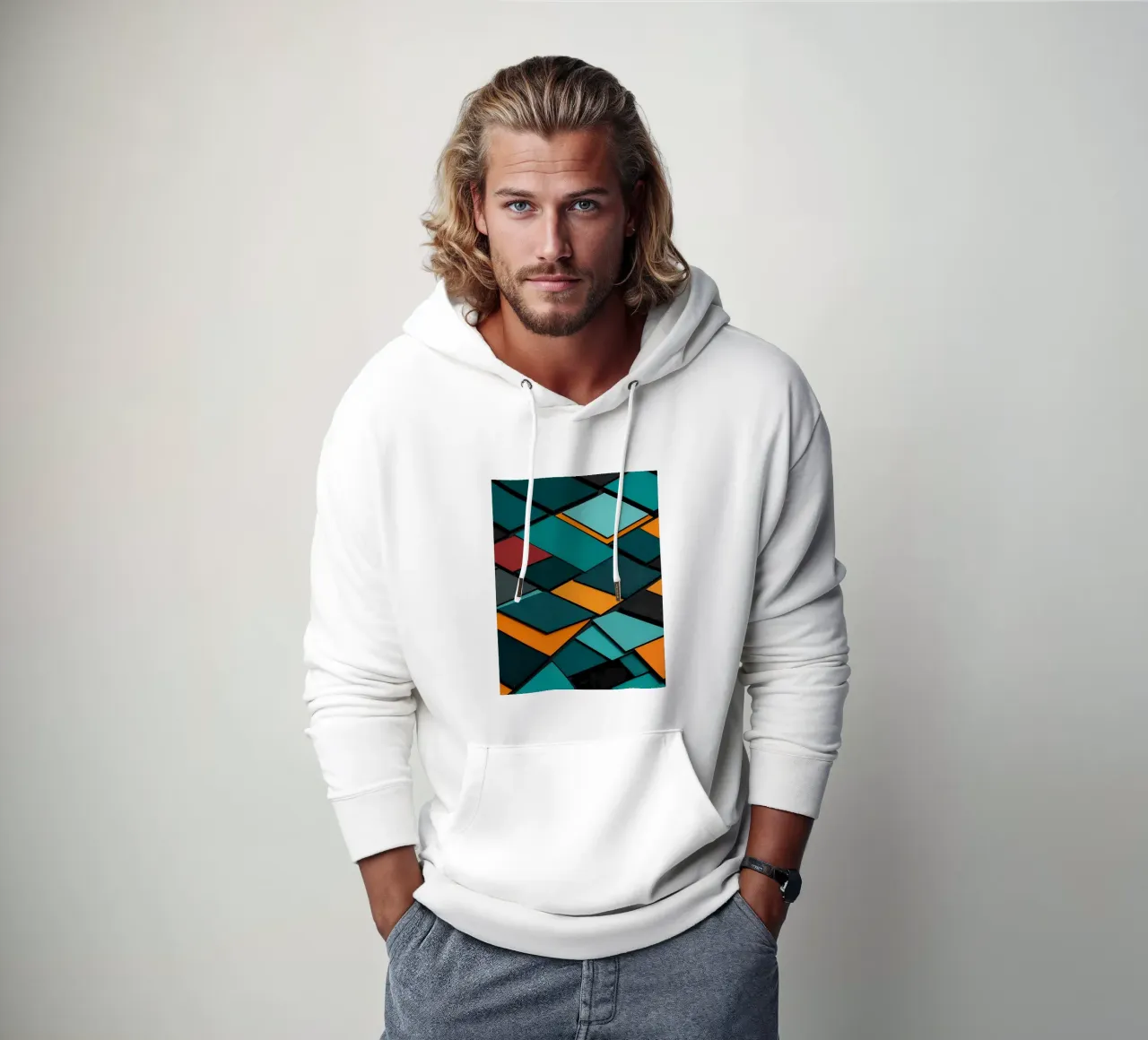 Abstrakt Schichten felpa con cappuccio da kosinsart.gallery