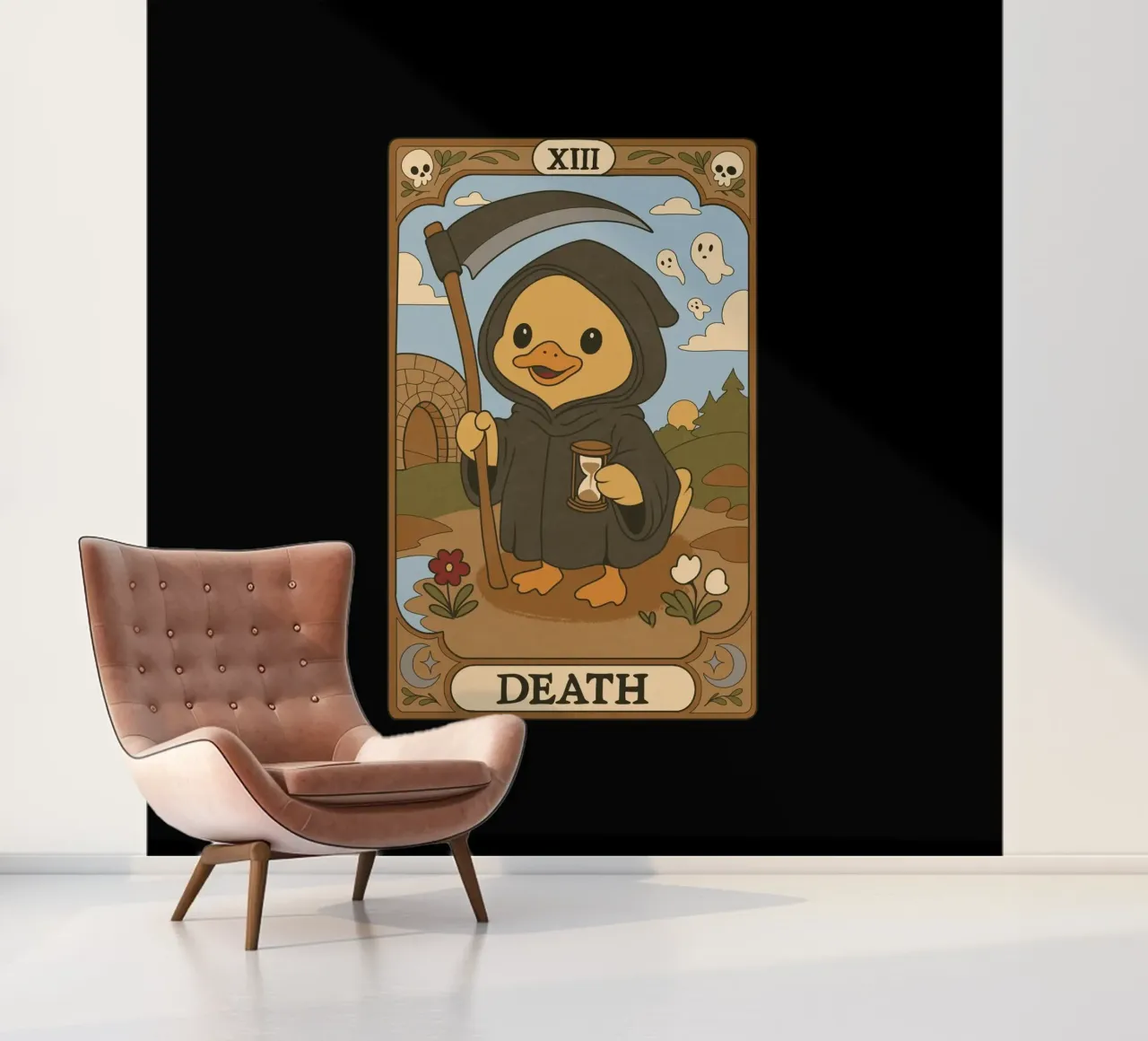 Eend Tarot - Dood fotobehang van Loobs