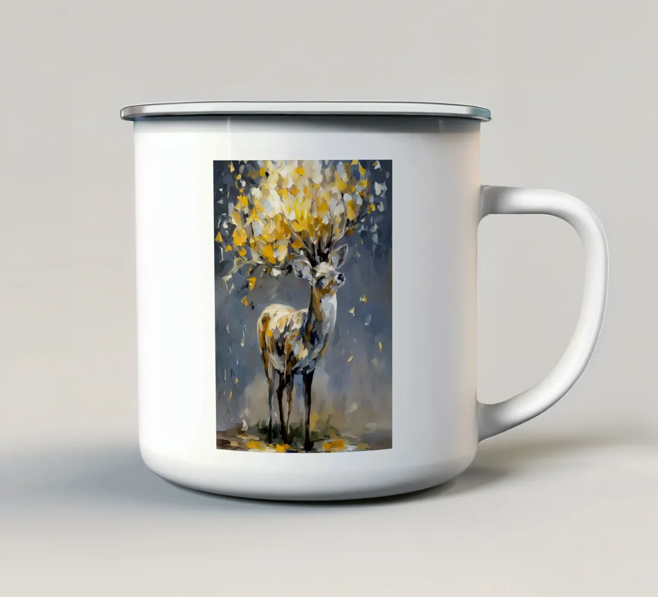 Deer Golden tazza in smalto da Mateo