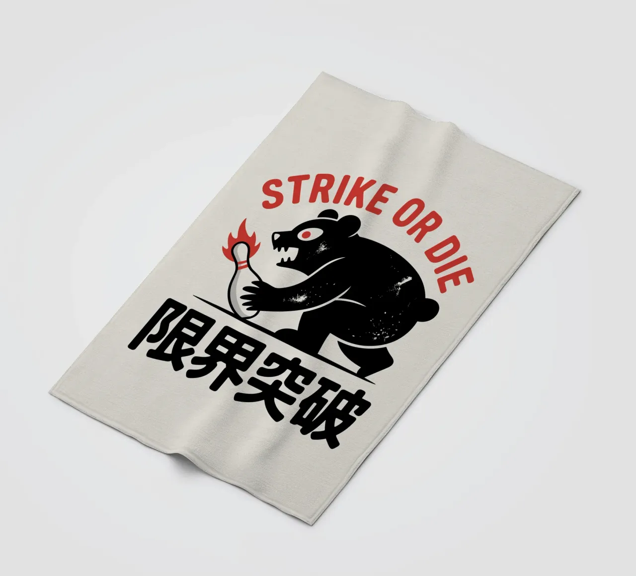 Japans Bowling Beer Ontwerp - Limit Break Kanji Strike Kunst fleecedeken van GameDay Studio