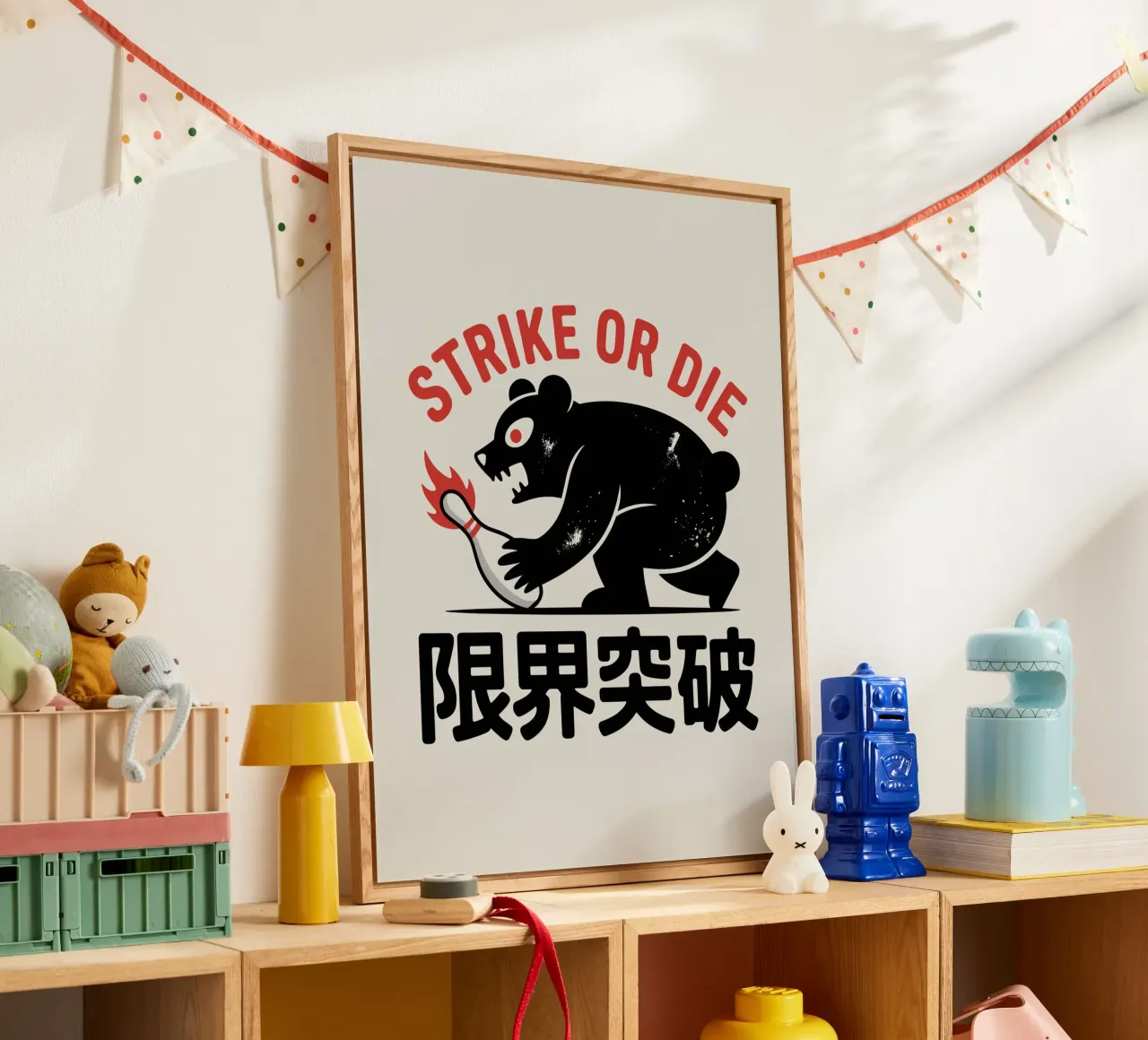 Orso da bowling giapponese - Limit Break Kanji Strike Art plexiglass da GameDay Studio