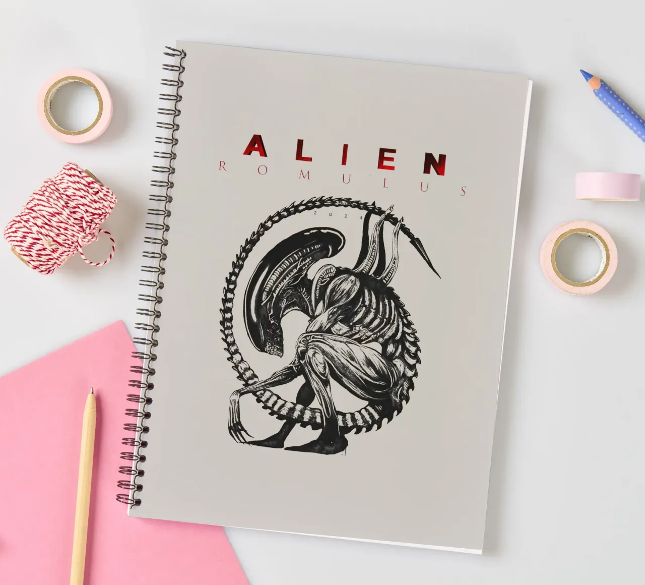Alien Romulus Xenomorph spiral notebook by Junkie Movie 2