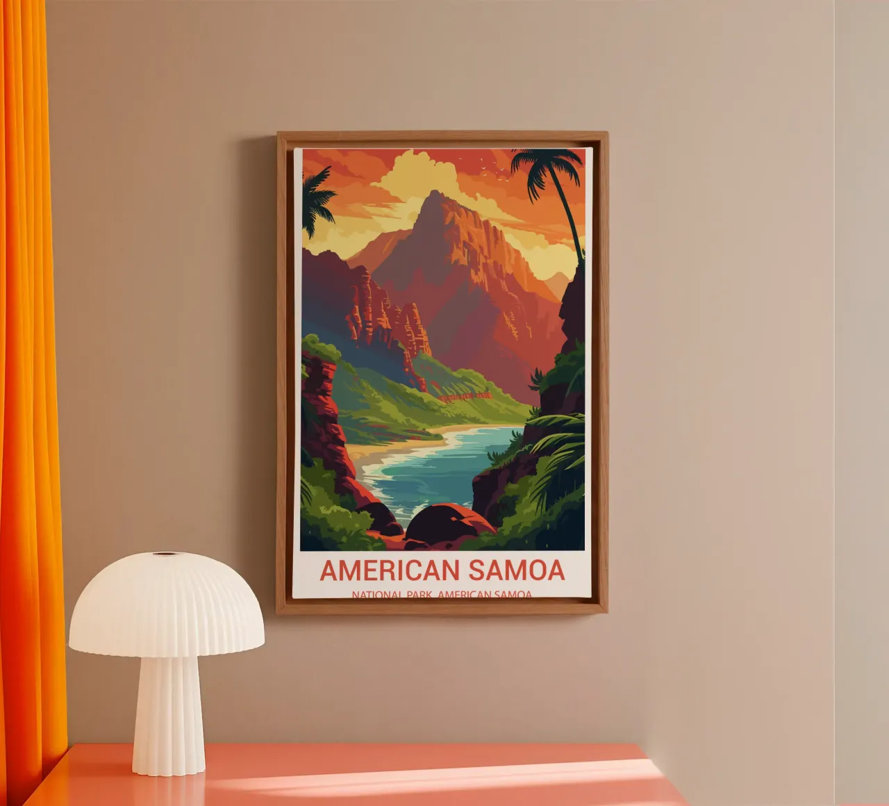 Nationaal Park Amerikaans-Samoa, Amerikaans-Samoa canvas met Baklijst van Wanderlust Vibes