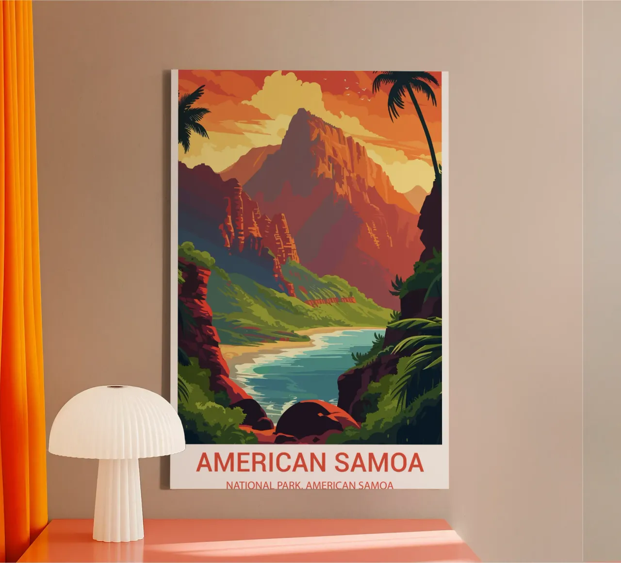 Nationaal Park Amerikaans-Samoa, Amerikaans-Samoa canvas met Baklijst van Wanderlust Vibes