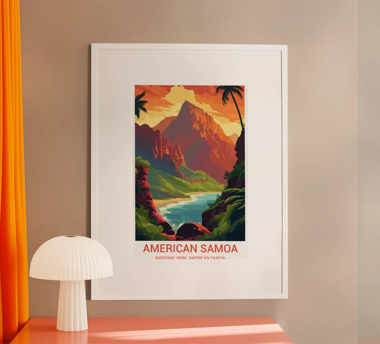 Parco Nazionale delle Samoa Americane, Samoa Americane poster con telaio in legno da Wanderlust Vibes