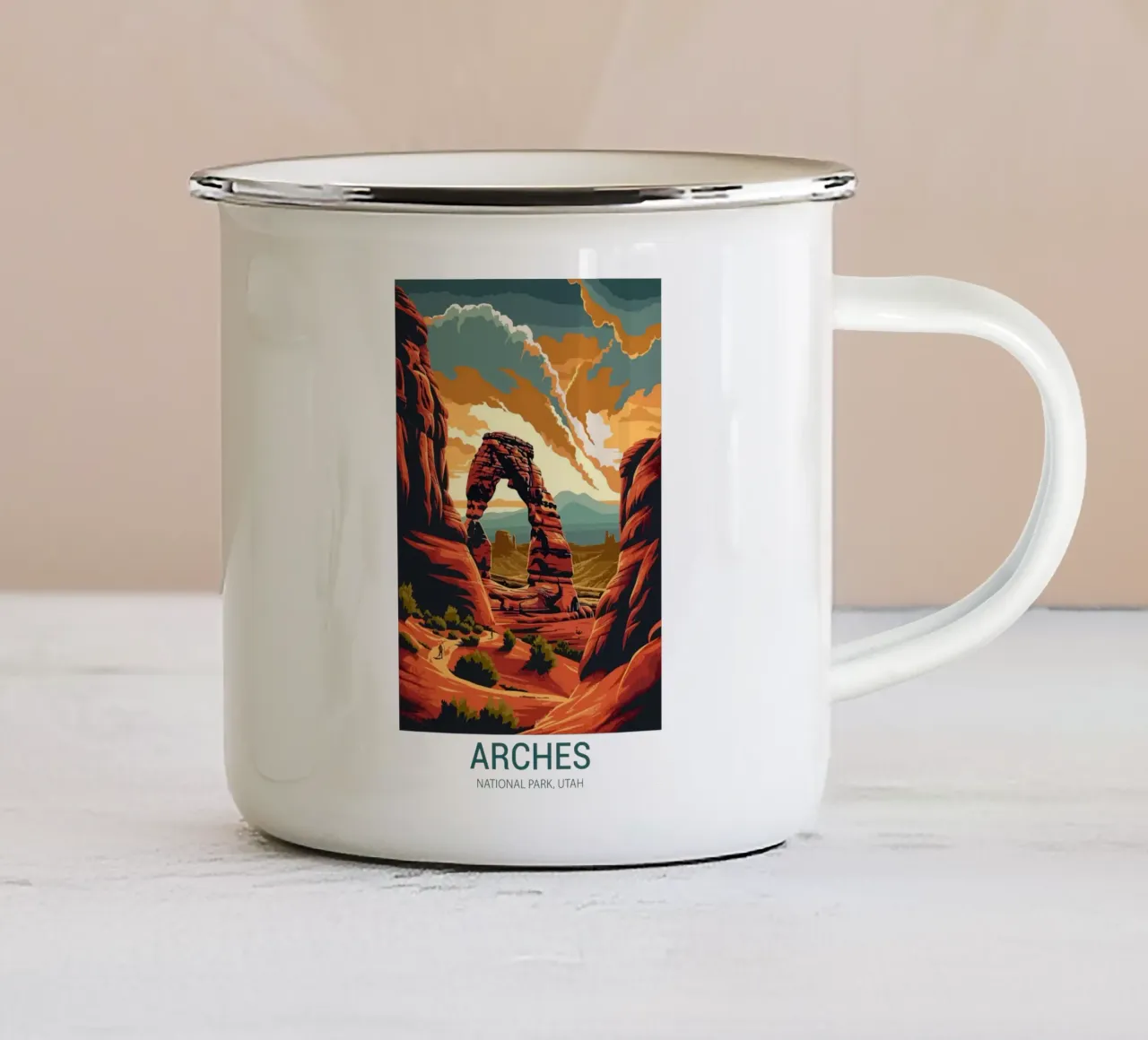 Parco nazionale di Arches, Utah tazza in smalto da Wanderlust Vibes
