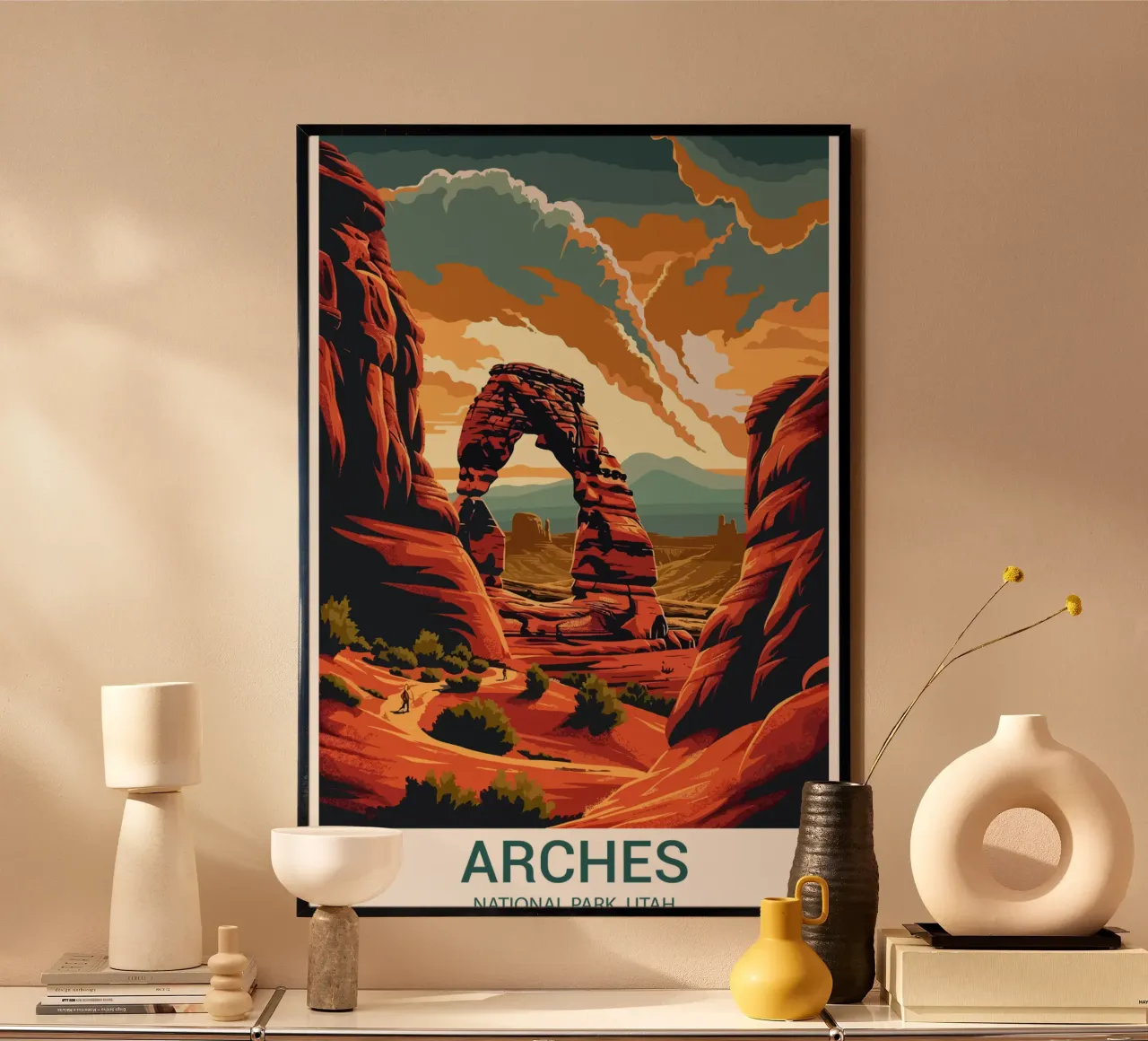 Parco nazionale di Arches, Utah, USA poster con telaio in alluminio da Wanderlust Vibes