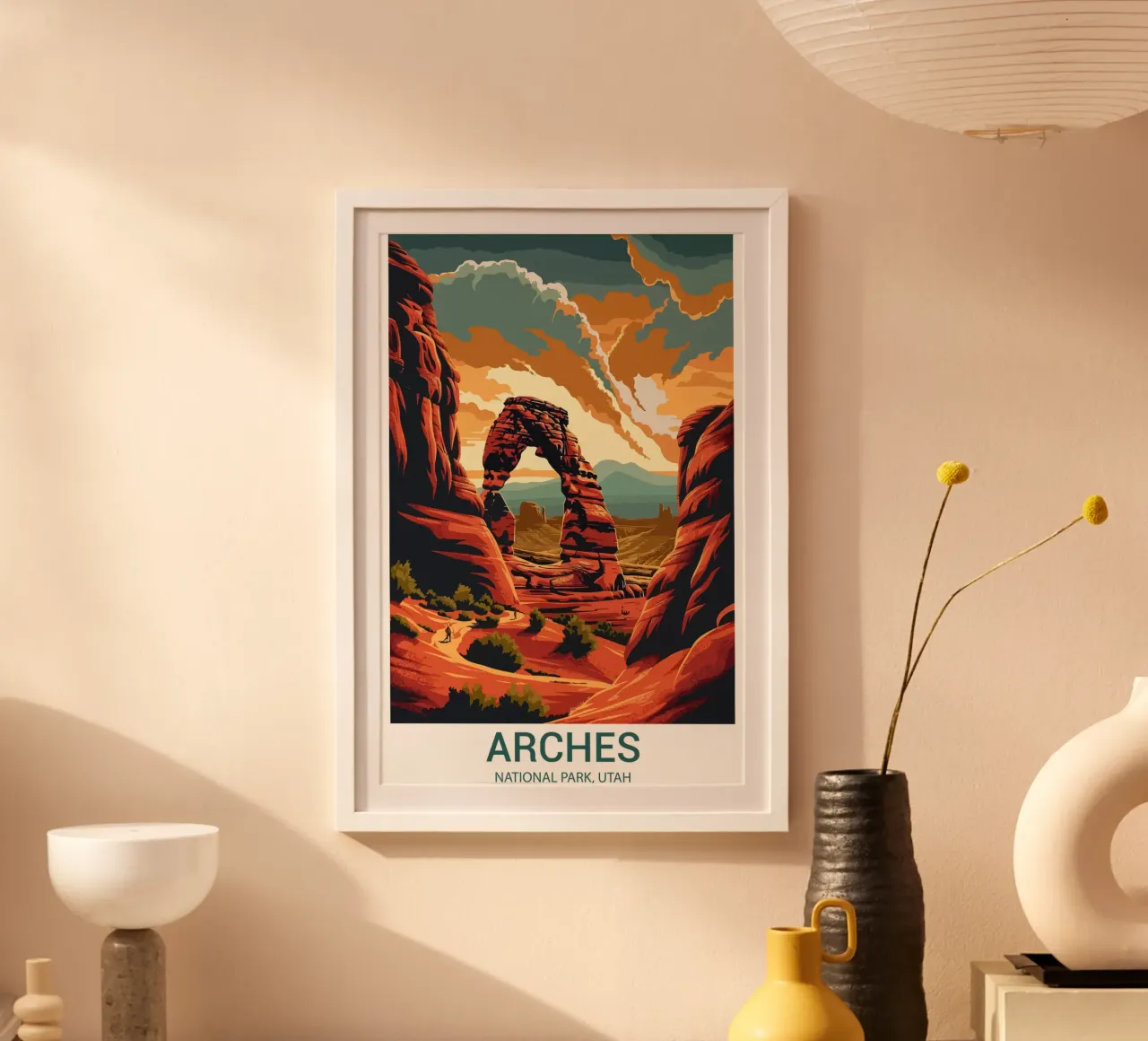 Parco nazionale di Arches, Utah, USA poster con telaio in alluminio da Wanderlust Vibes