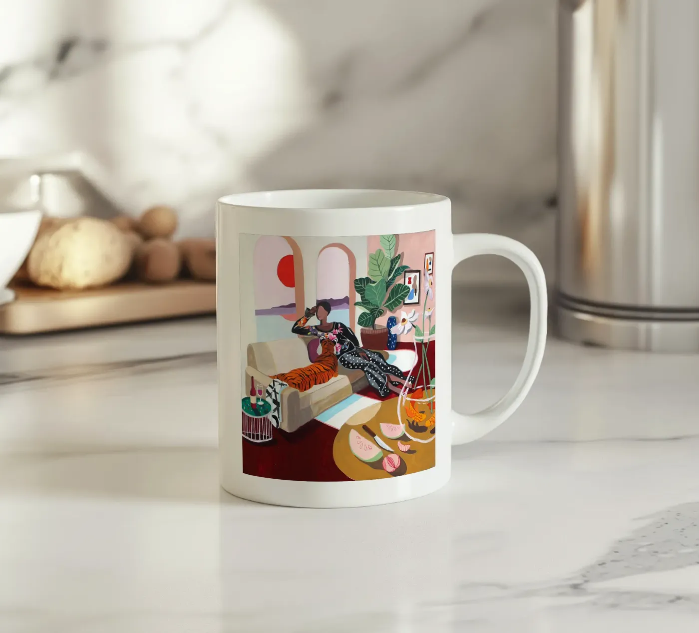 Tiger Queen ceramic mug by Arty Guava
