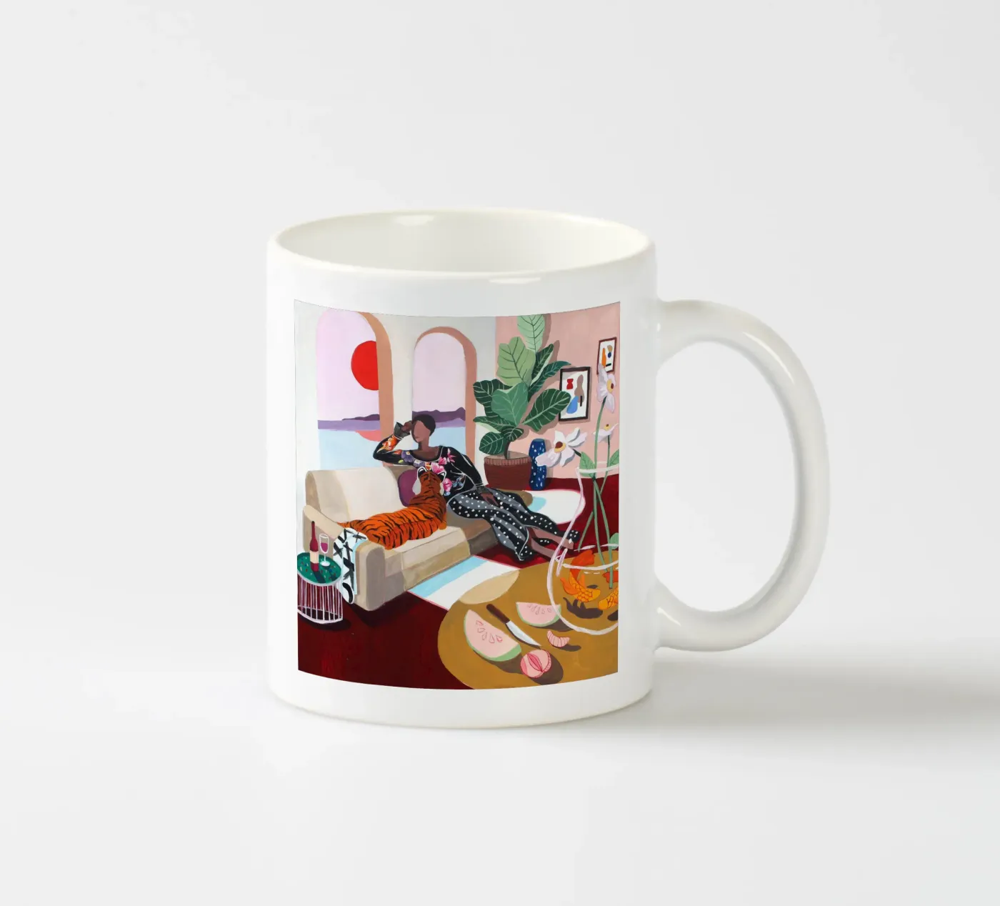 Tiger Queen ceramic mug by Arty Guava