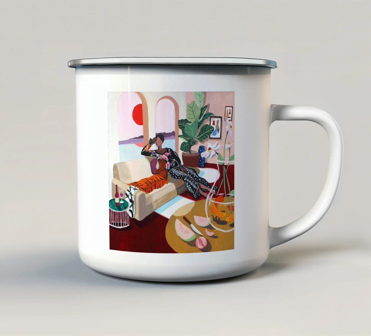 Tiger Queen tazza in smalto da Arty Guava