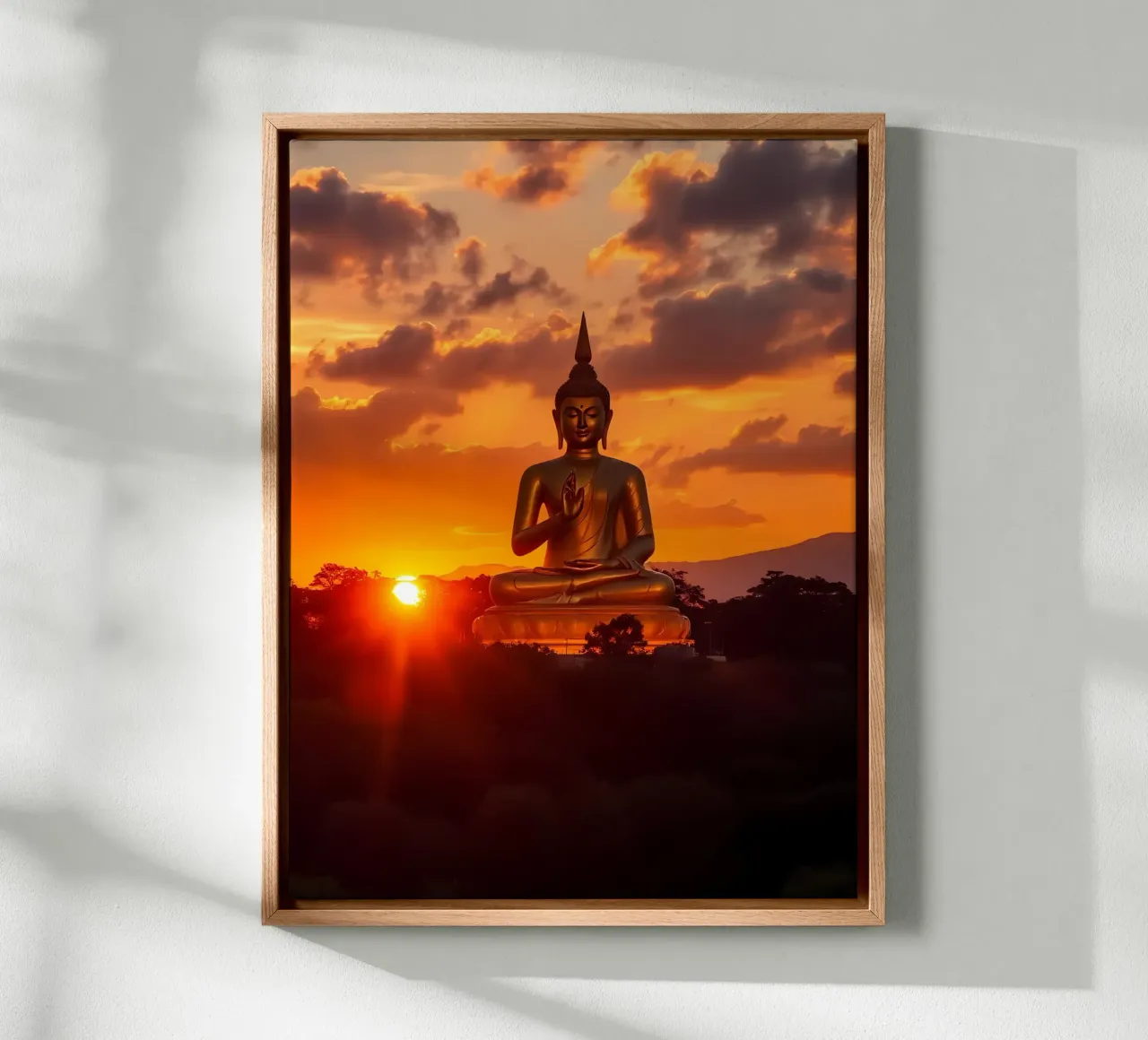 Buddha Goldene Stunde tela con Cornice a cassetta da kosinsart.gallery