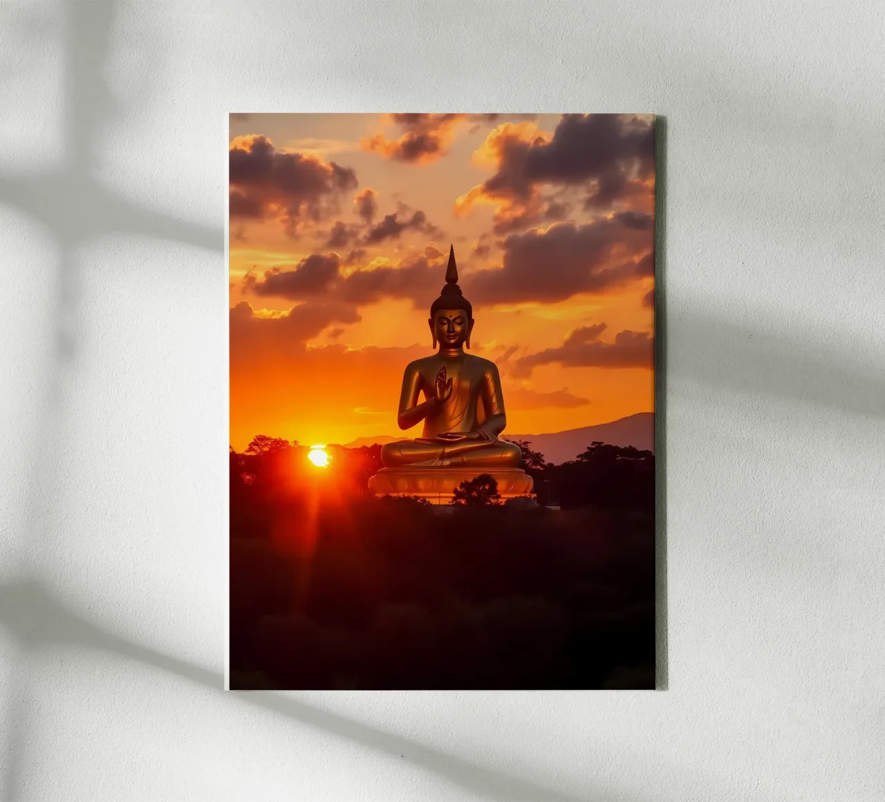Buddha Goldene Stunde tela con Cornice a cassetta da kosinsart.gallery