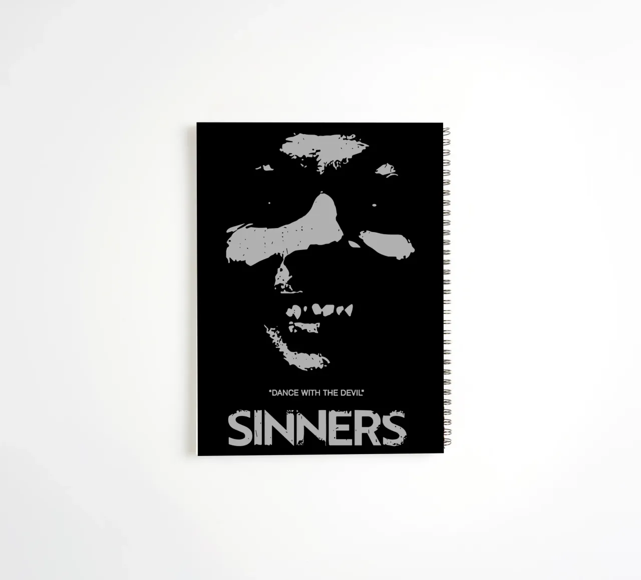 Sinners Dance with the Devil Face spiral notebook by Junkie Movie 2