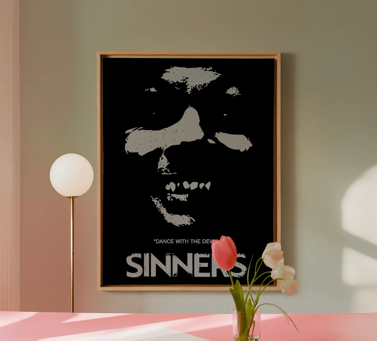 Sinners Dance with the Devil Face canvas with Floater frame by Junkie Movie 2