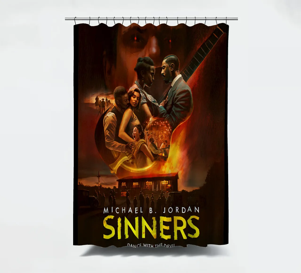 Fuoco dei peccatori Chitarra tenda da doccia da Junkie Movie 2