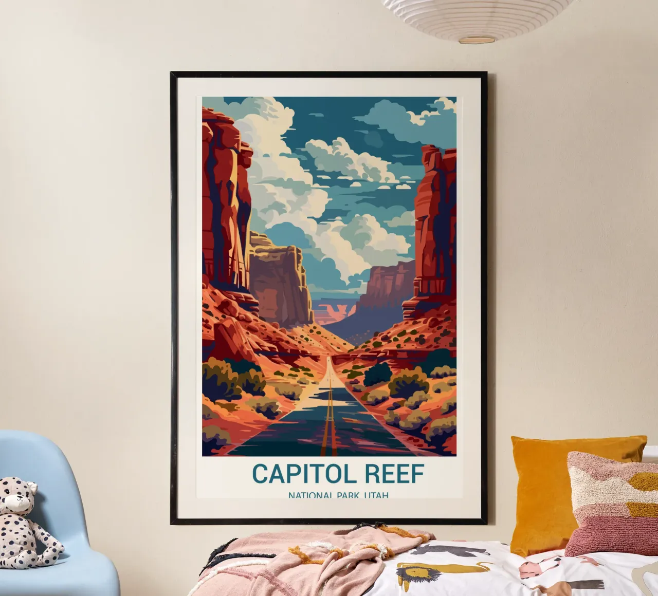 Parco nazionale di Capitol Reef, Utah, USA poster con telaio in plastica da Wanderlust Vibes