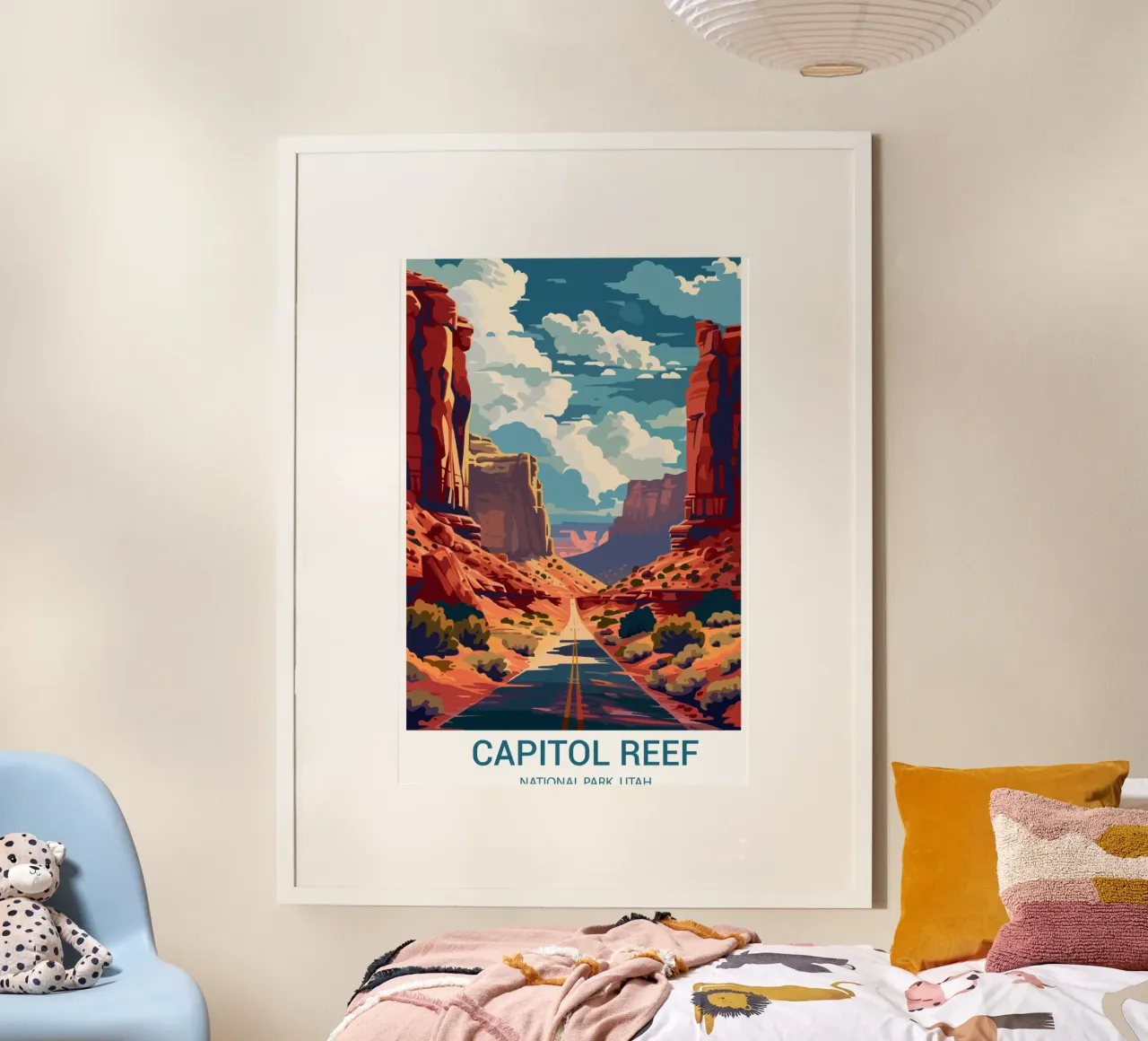 Parco nazionale di Capitol Reef, Utah, USA poster con telaio in plastica da Wanderlust Vibes
