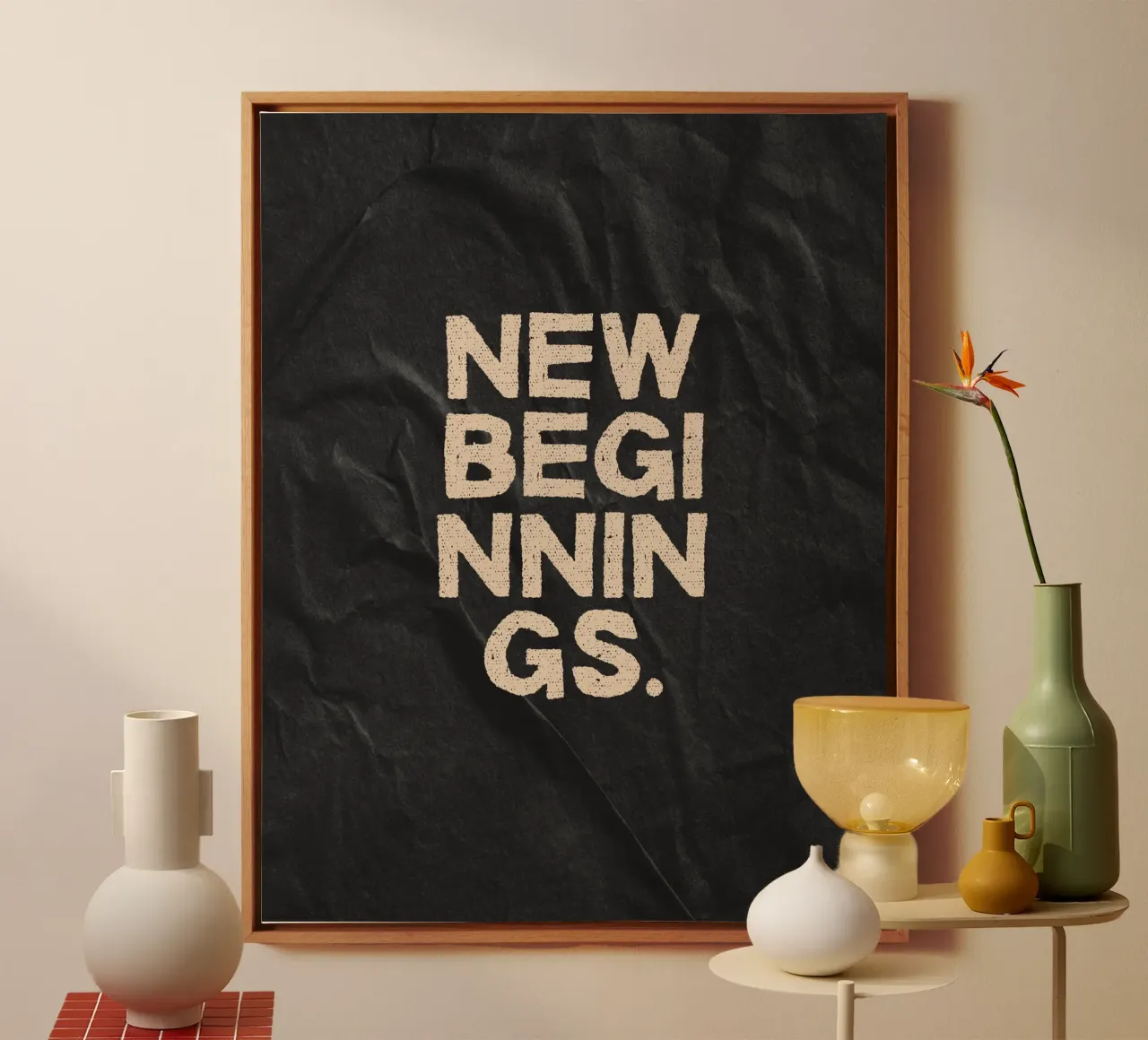 what's new? tela con Cornice a cassetta da Ambition Wall