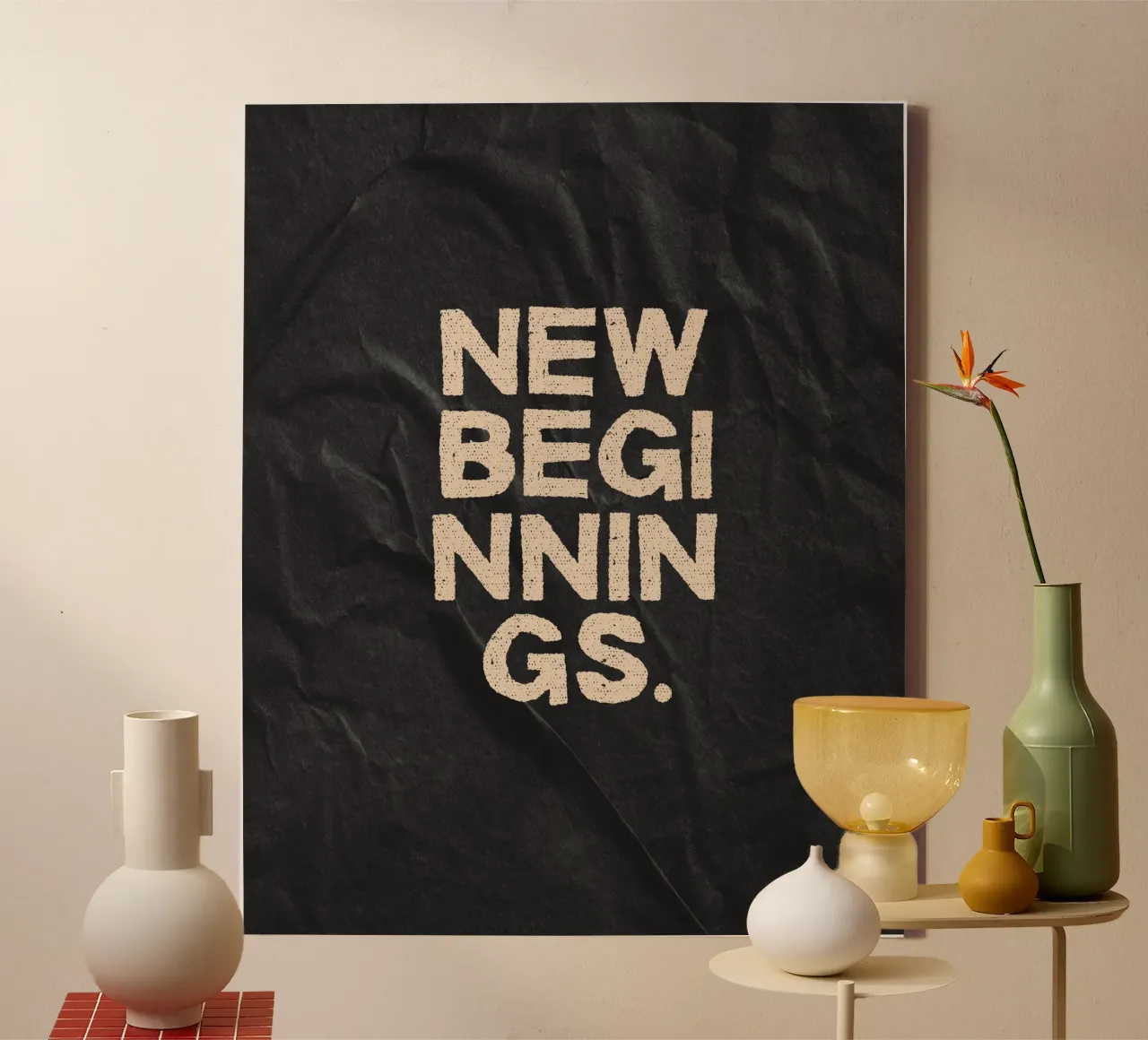 what's new? tela con Cornice a cassetta da Ambition Wall