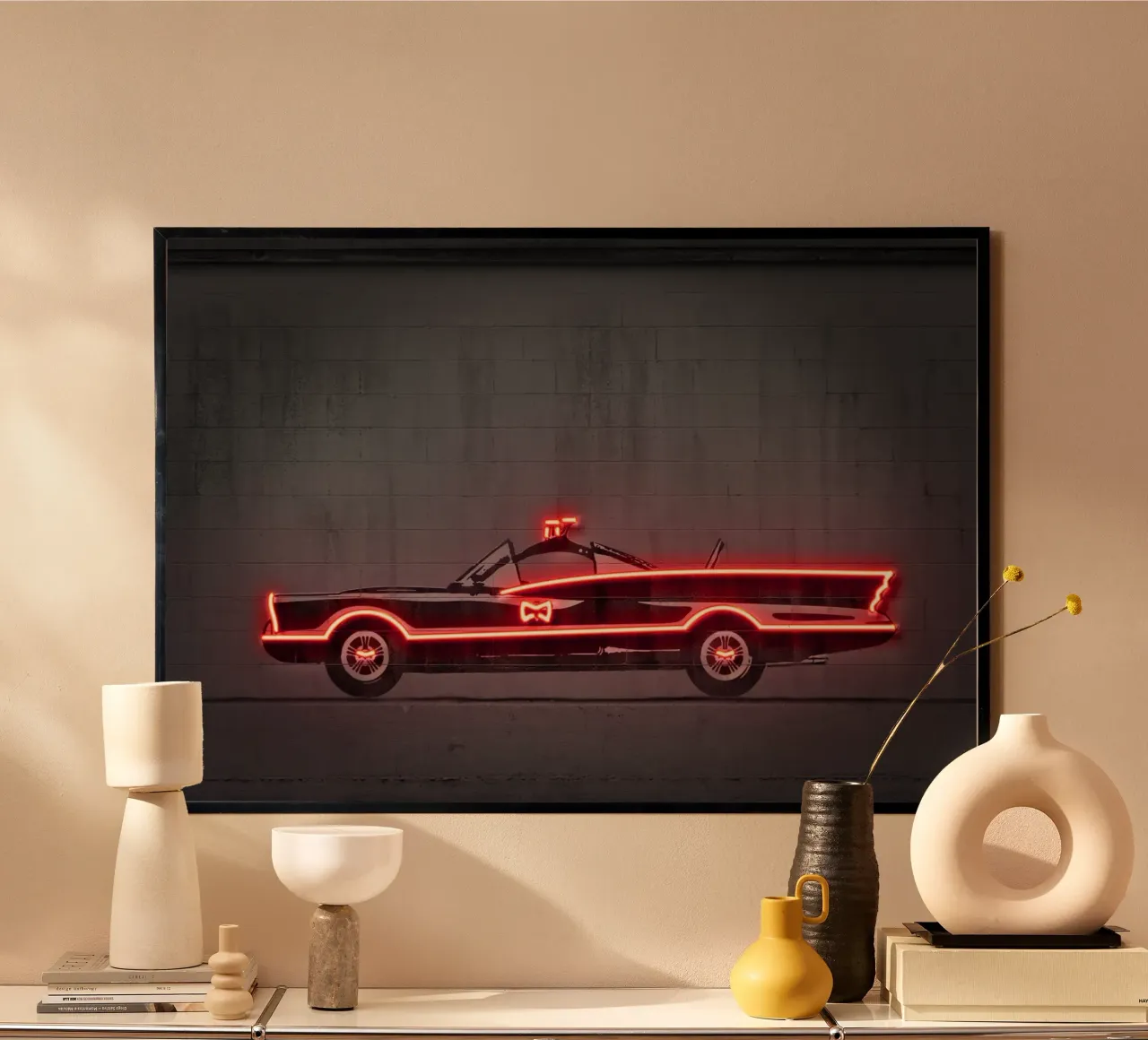 Batmobile 66 poster con telaio in plastica da Octavian