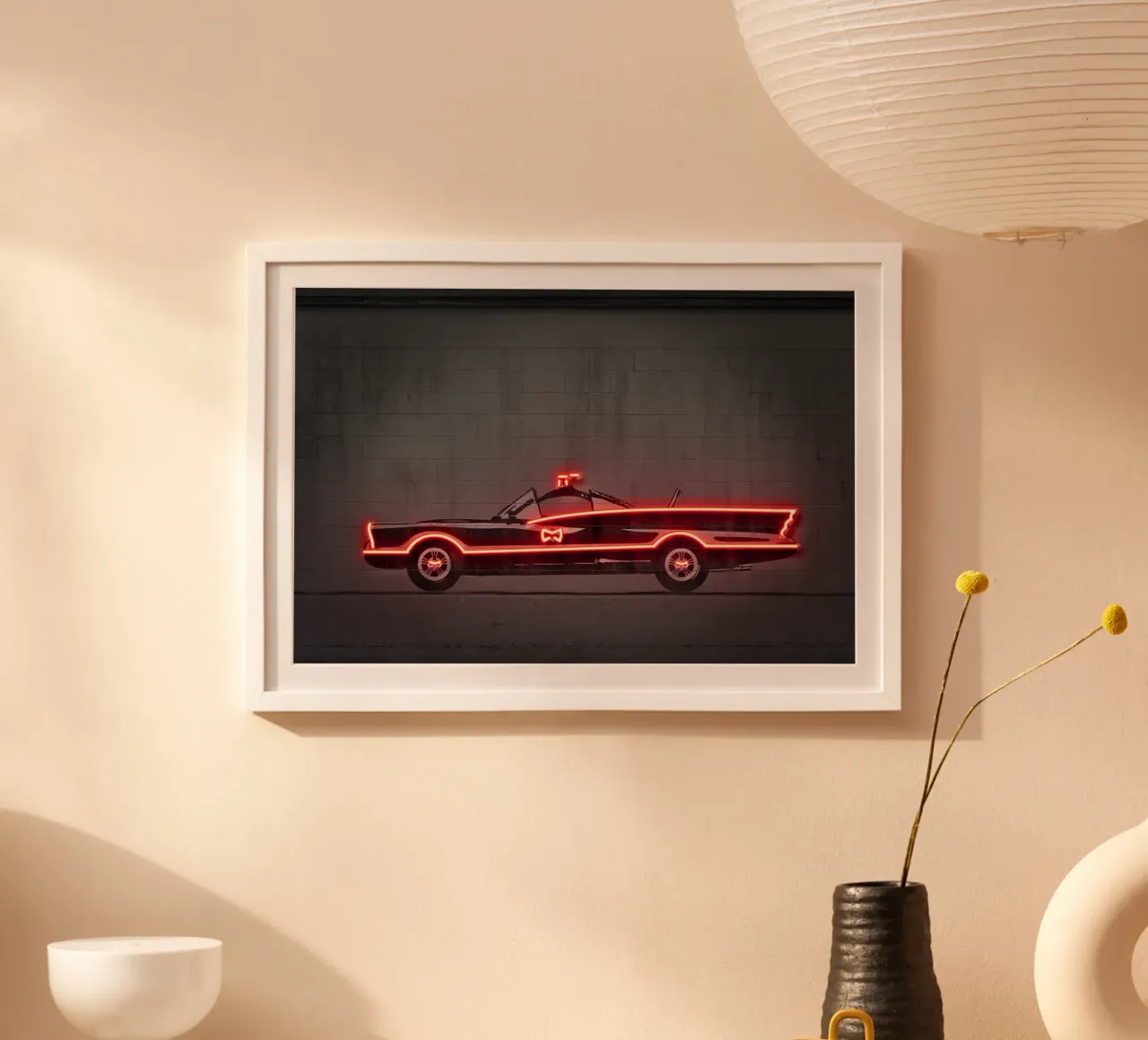 Batmobile 66 poster con telaio in plastica da Octavian