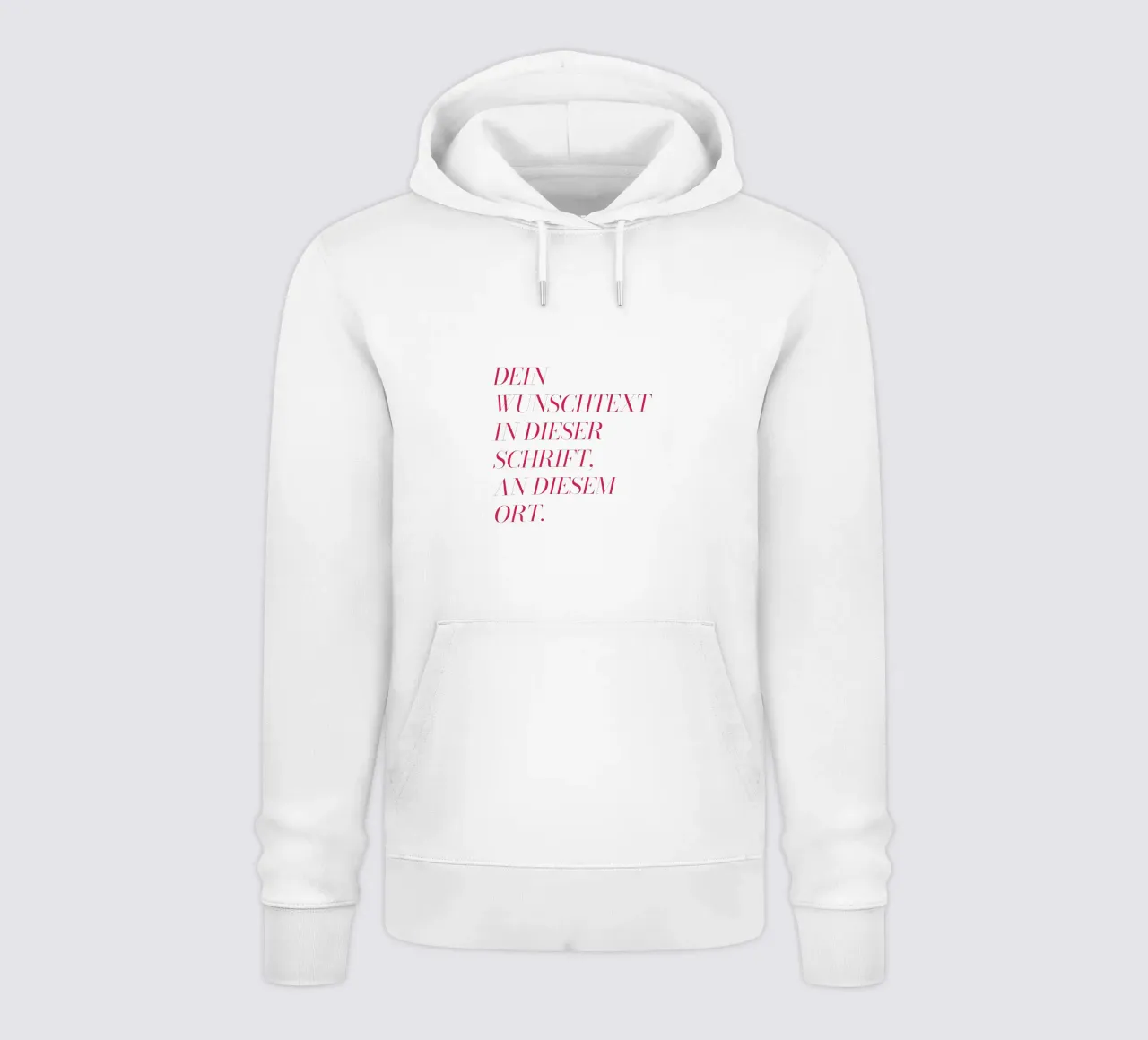 Wunschtext in rosa rot felpa con cappuccio da WORTSPIEL