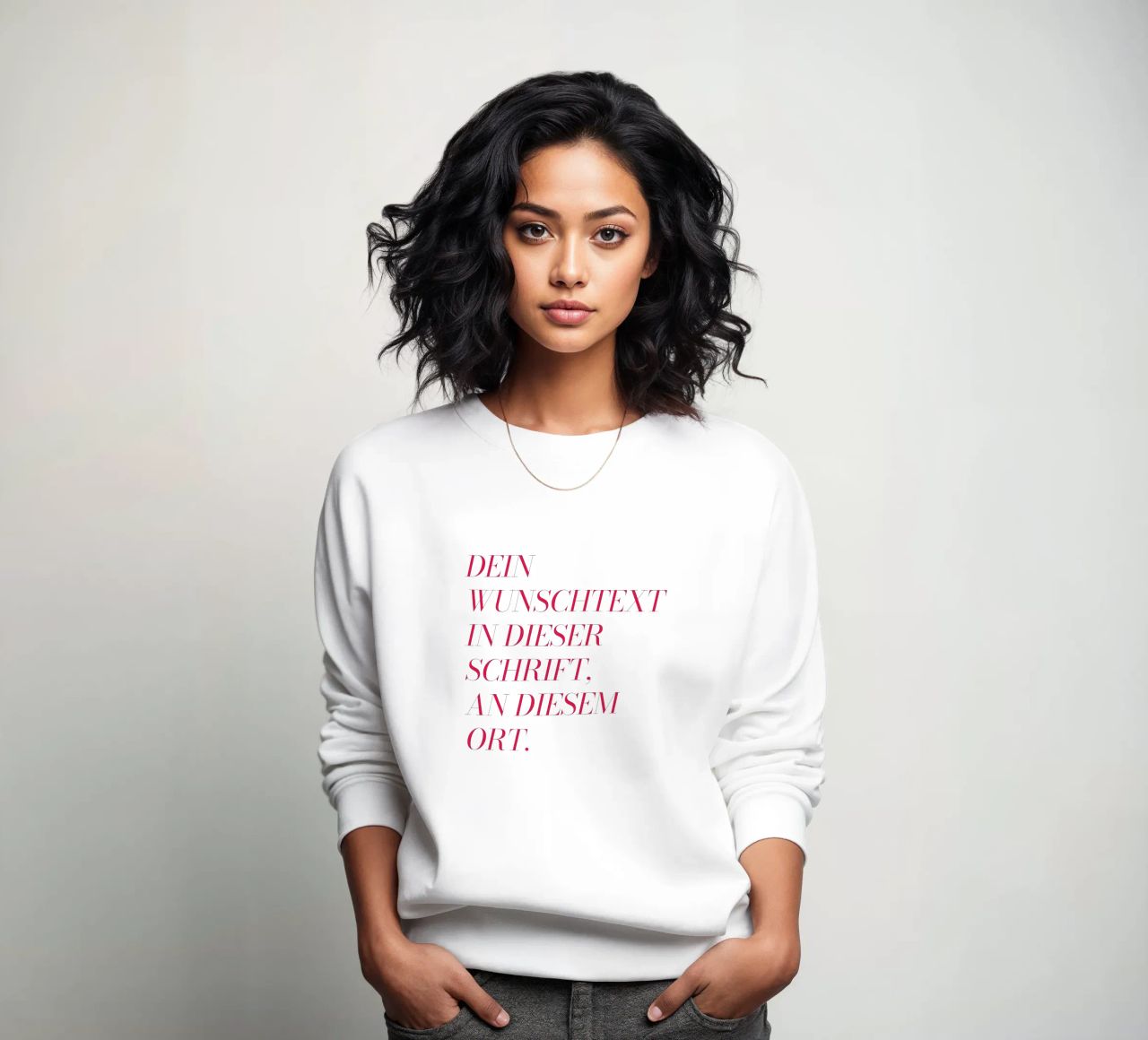 Wunschtext in rosa rot felpa da WORTSPIEL