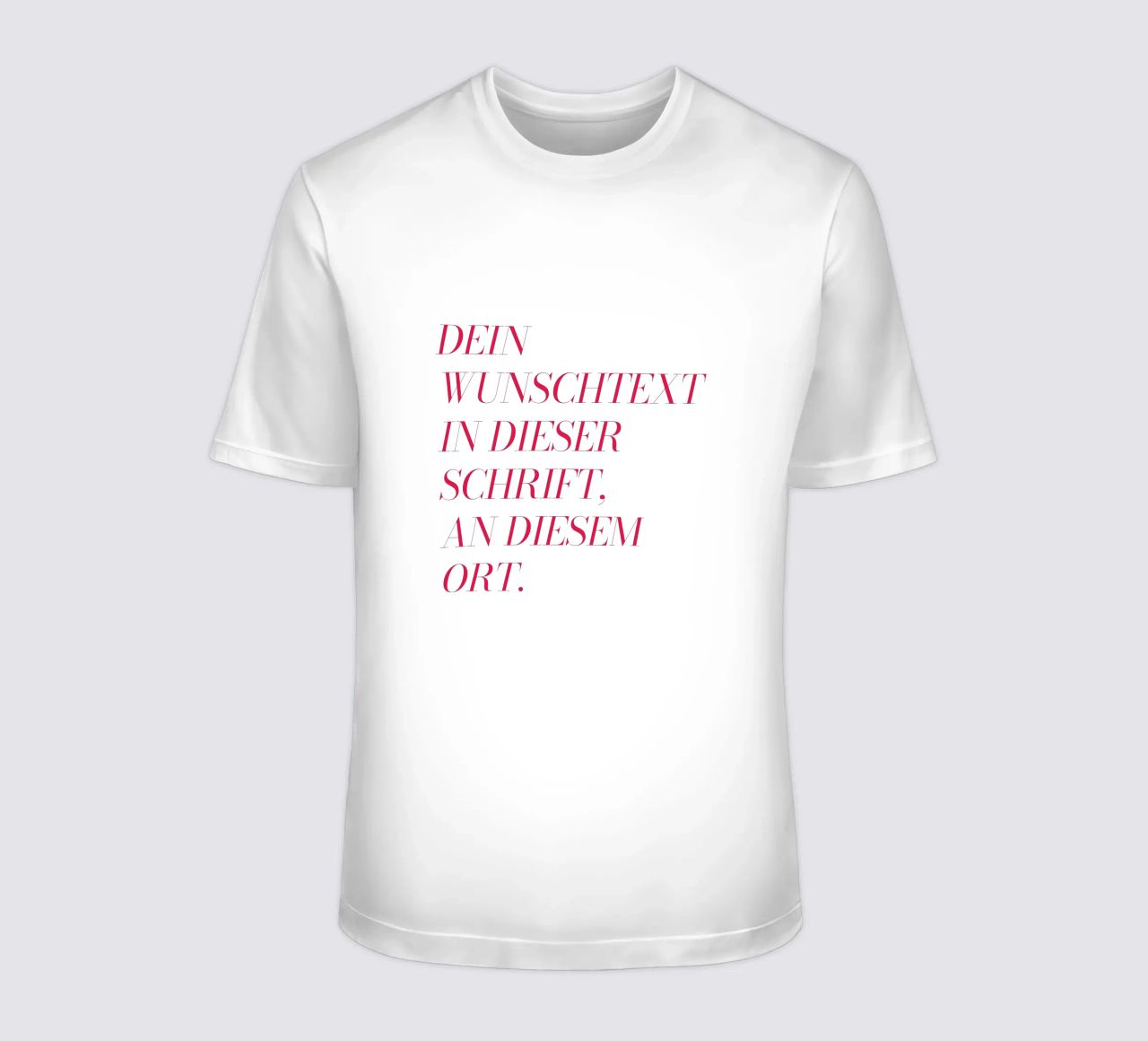 Wunschtext in rosa rot t-shirt da WORTSPIEL