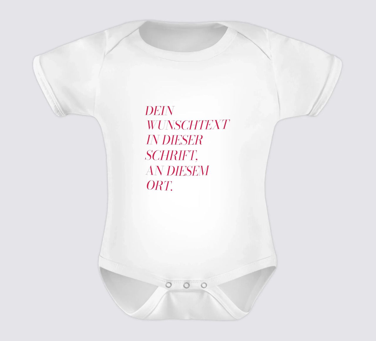 Wunschtext in rosa rot body neonato maniche corte da WORTSPIEL