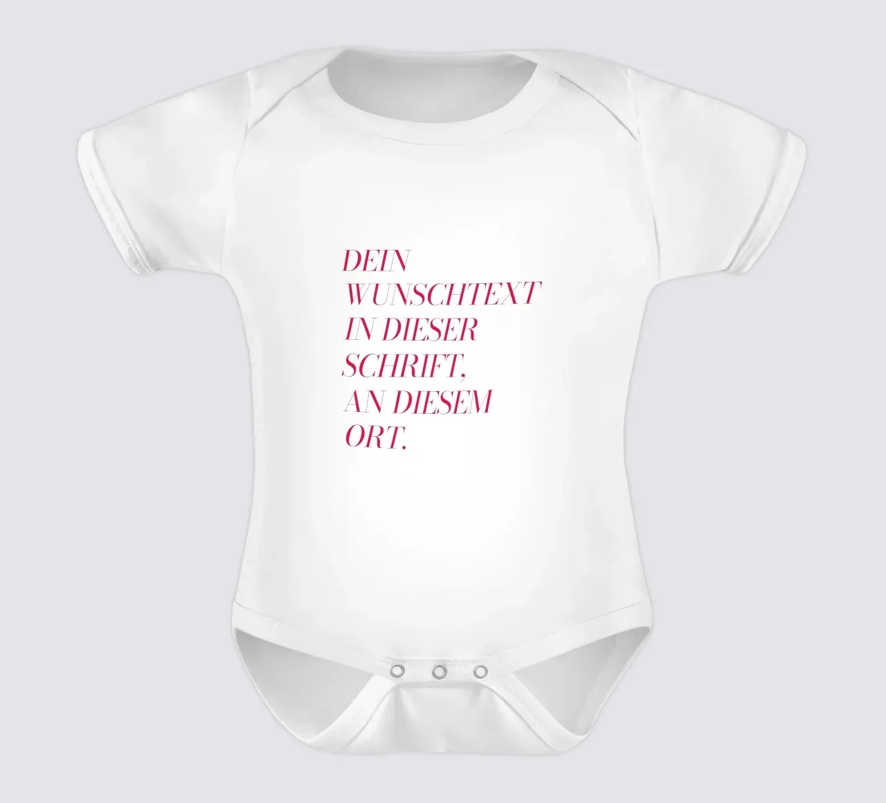 Wunschtext in rosa rot body neonato maniche corte da WORTSPIEL