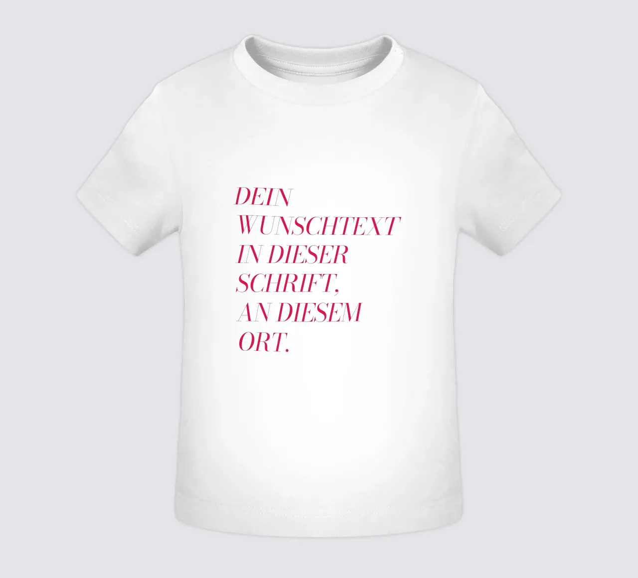 Wunschtext in rosa rot maglietta neonato da WORTSPIEL
