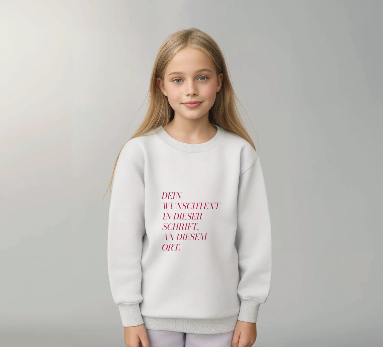 Wunschtext in rosa rot felpa bambino da WORTSPIEL