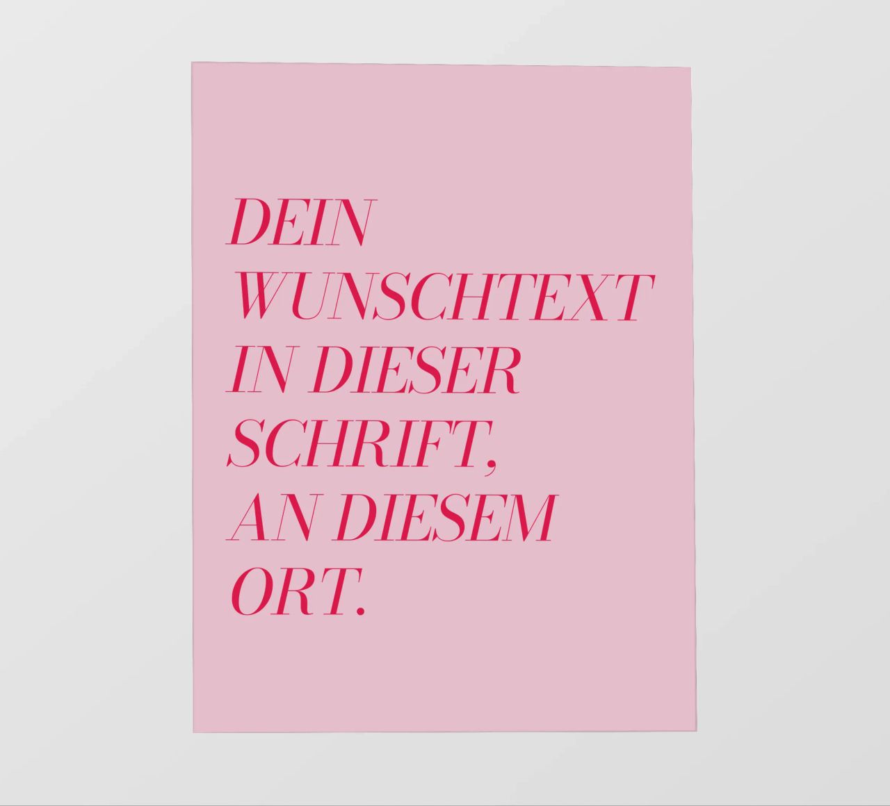 Wunschtext in rosa rot pellicola backlit da WORTSPIEL