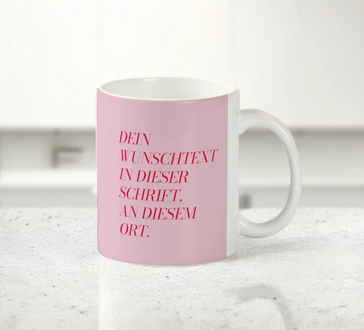 Wunschtext in rosa rot tazza in ceramica da WORTSPIEL
