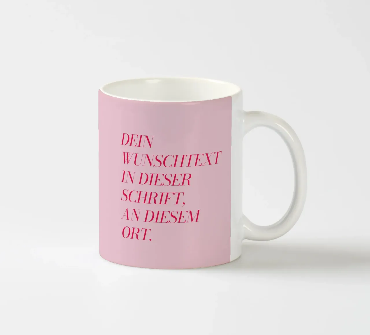 Wunschtext in rosa rot keramische mok van WORTSPIEL