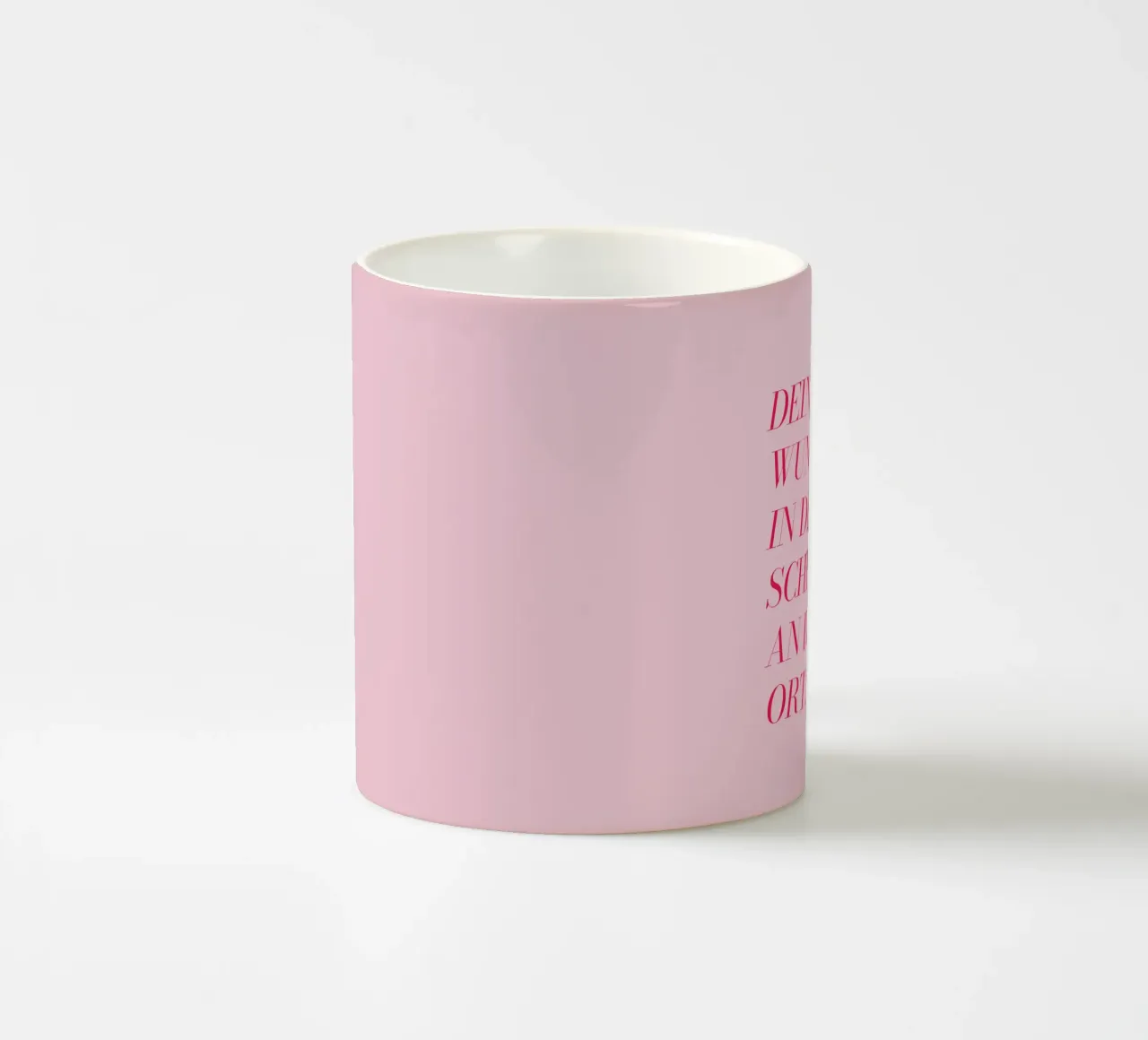 Wunschtext in rosa rot keramische mok van WORTSPIEL