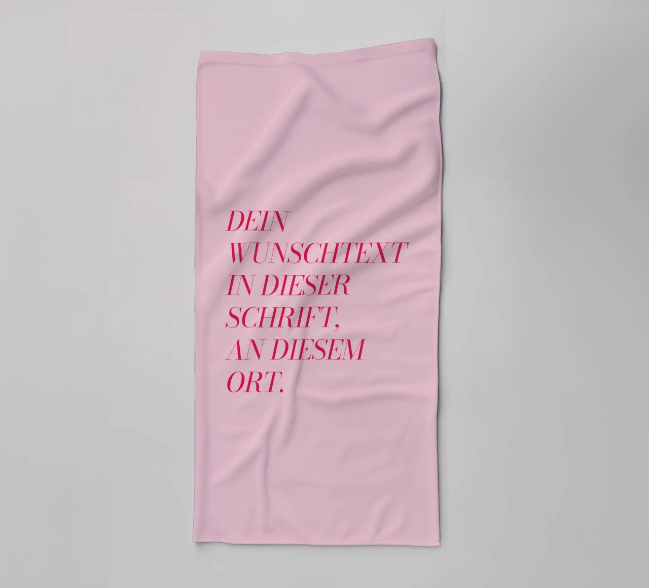 Wunschtext in rosa rot badhanddoek van WORTSPIEL