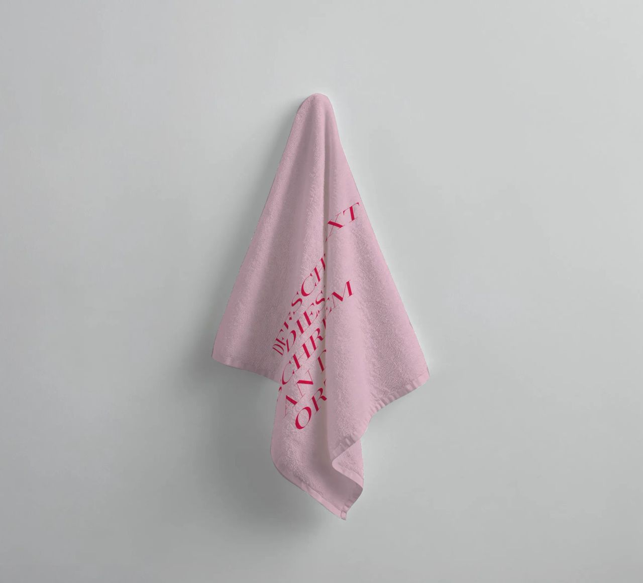 Wunschtext in rosa rot badhanddoek van WORTSPIEL